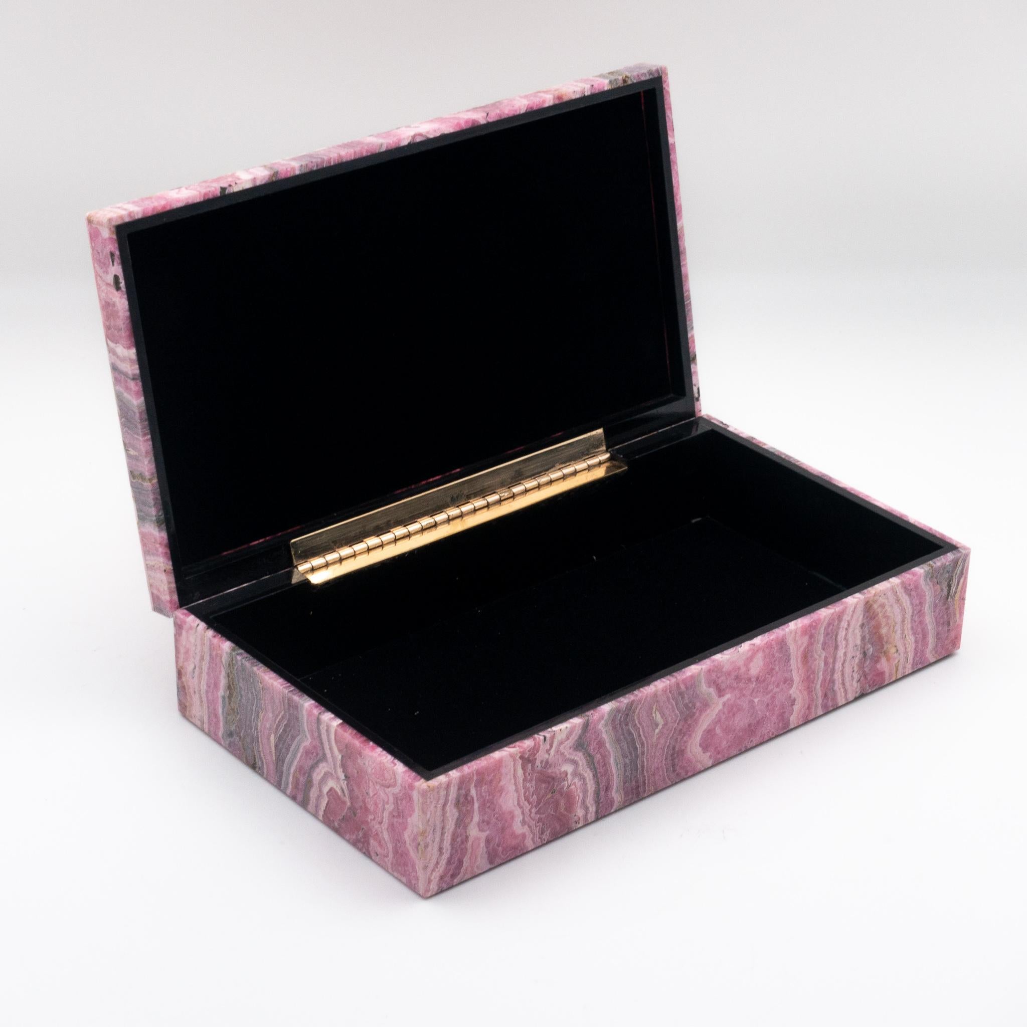 Grand Tour Large Handcrafted Rhodochrosite Hinged Box