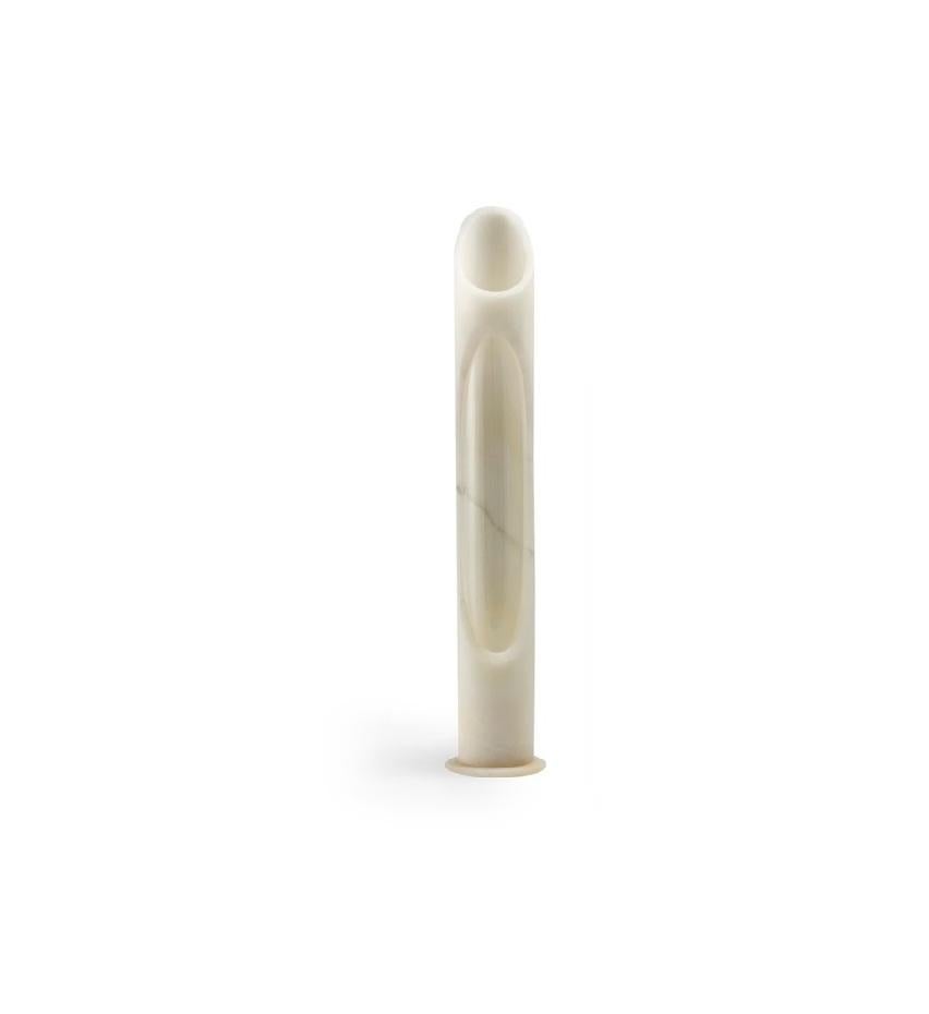 Große handgefertigte weiße Onice Bianco Onyx Armonia Vase L von Jacopo Simonetti im Angebot 3