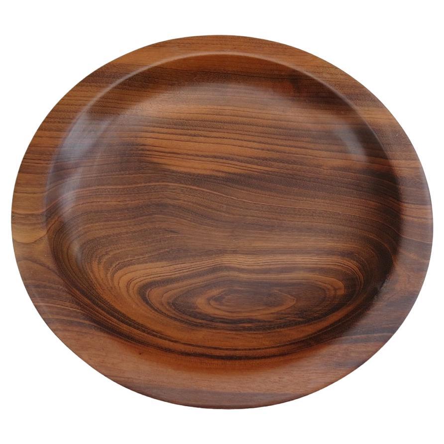 Large Hand Crafted Wooden Bowl in Goncala Alves For Sale