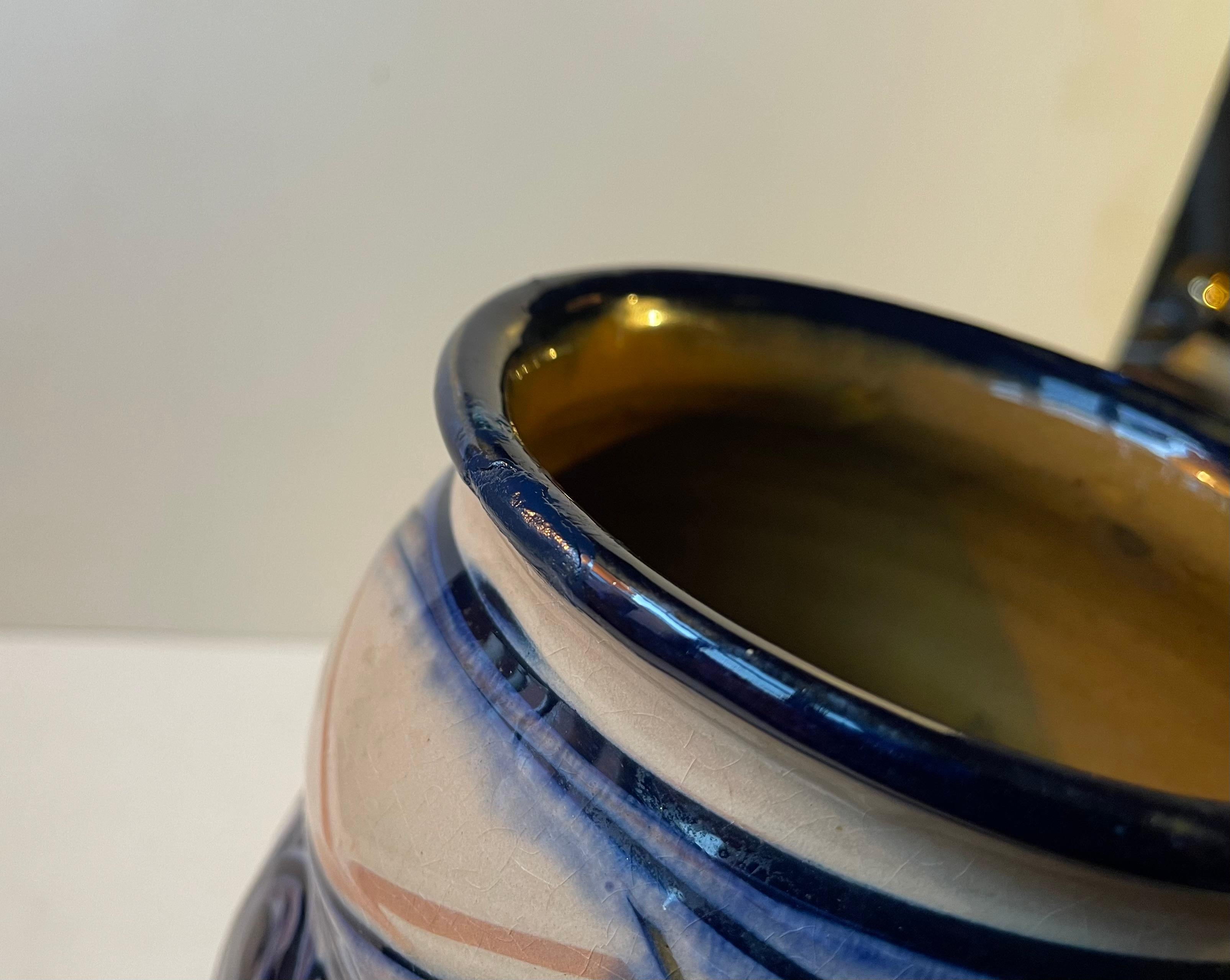 XX secolo Grande vaso danese Art Nouveau smaltato a mano di Danico, anni '20 in vendita