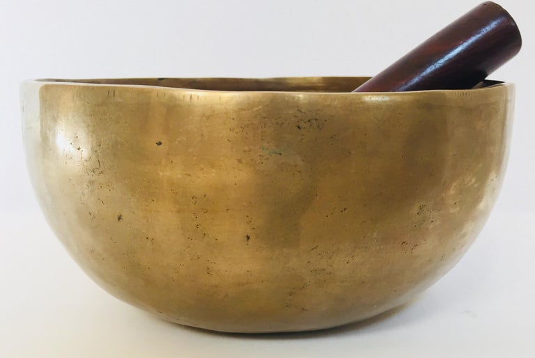 Large HandHammered Brass Singing Bowl at 1stDibs