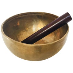 Vintage Large Hand-Hammered Brass Singing Bowl