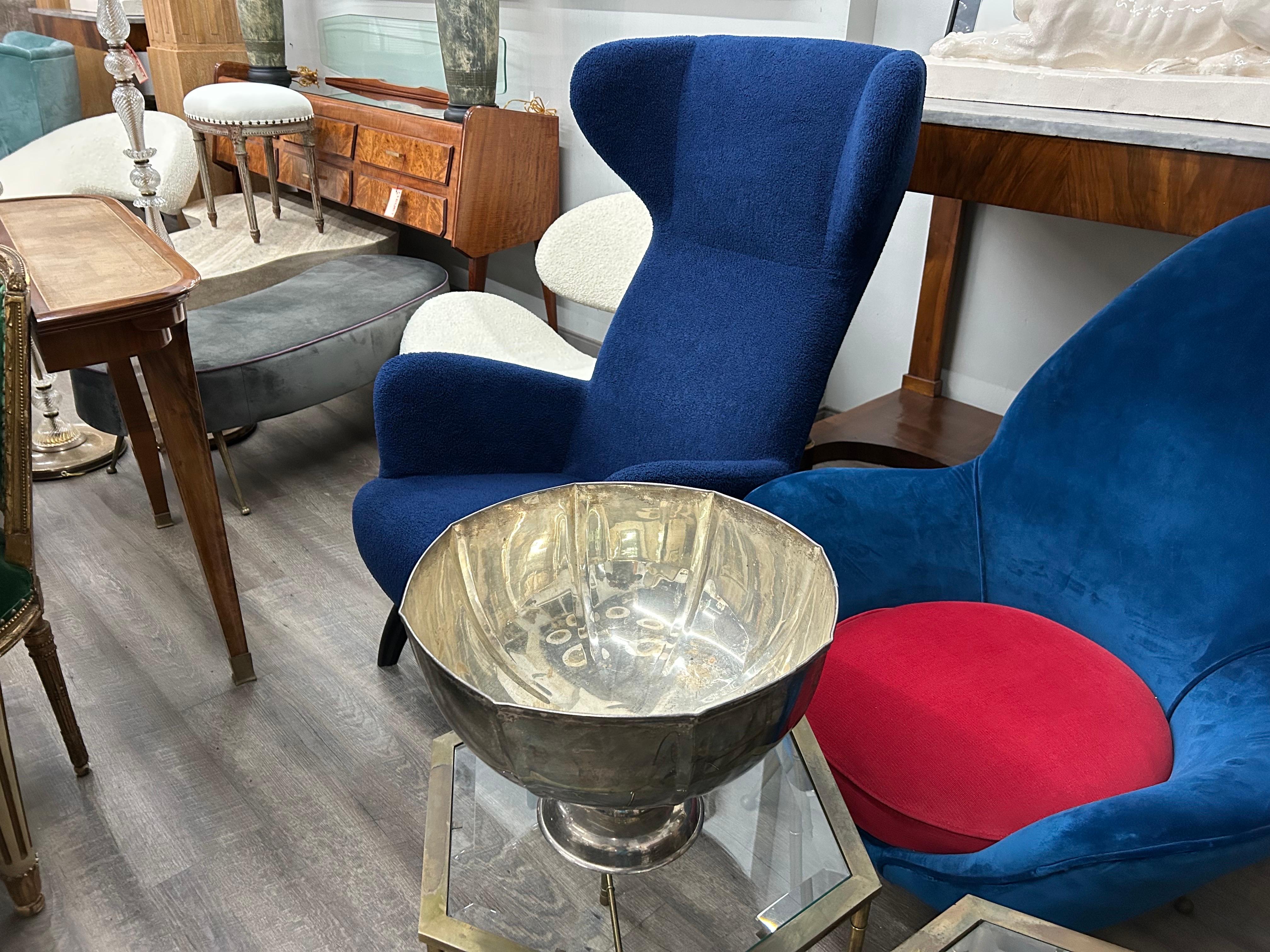 Large Hand Hammered Buccellati Style Silver Plated Bowl 1