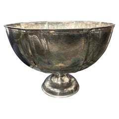 Large Hand Hammered Buccellati Style Silver Plated Bowl