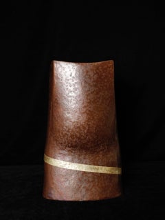 Large Hand-Hammered Japanese Copper Vase By Nitten Artist Aimu Tsuneo
