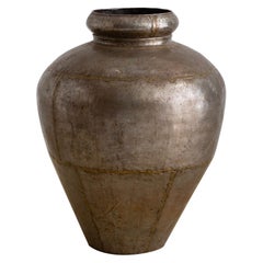 Large Hand Hammered Metal Urn