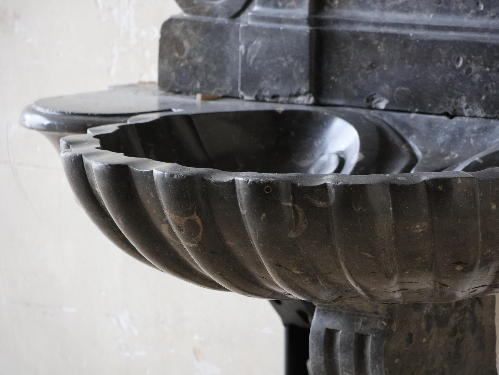 Large Hand-hewn St. Cyr Marble Wall Fountain from the 18th Century For Sale 6