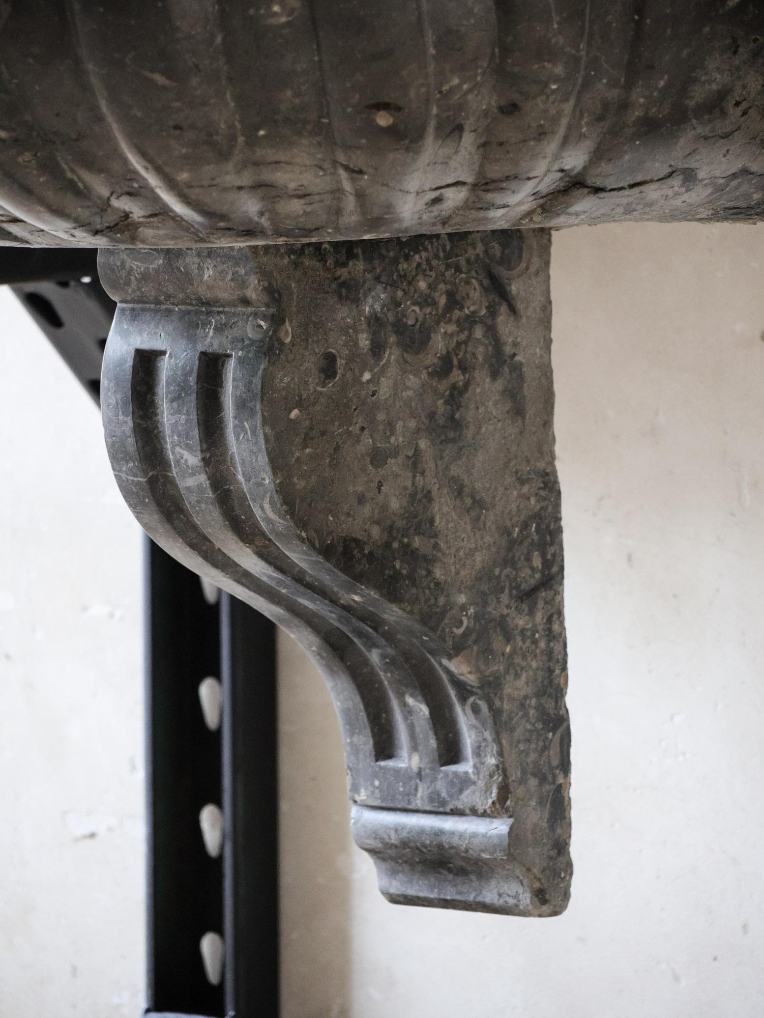 Large Hand-hewn St. Cyr Marble Wall Fountain from the 18th Century For Sale 7