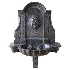 Antique Large Hand-hewn St. Cyr Marble Wall Fountain from the 18th Century
