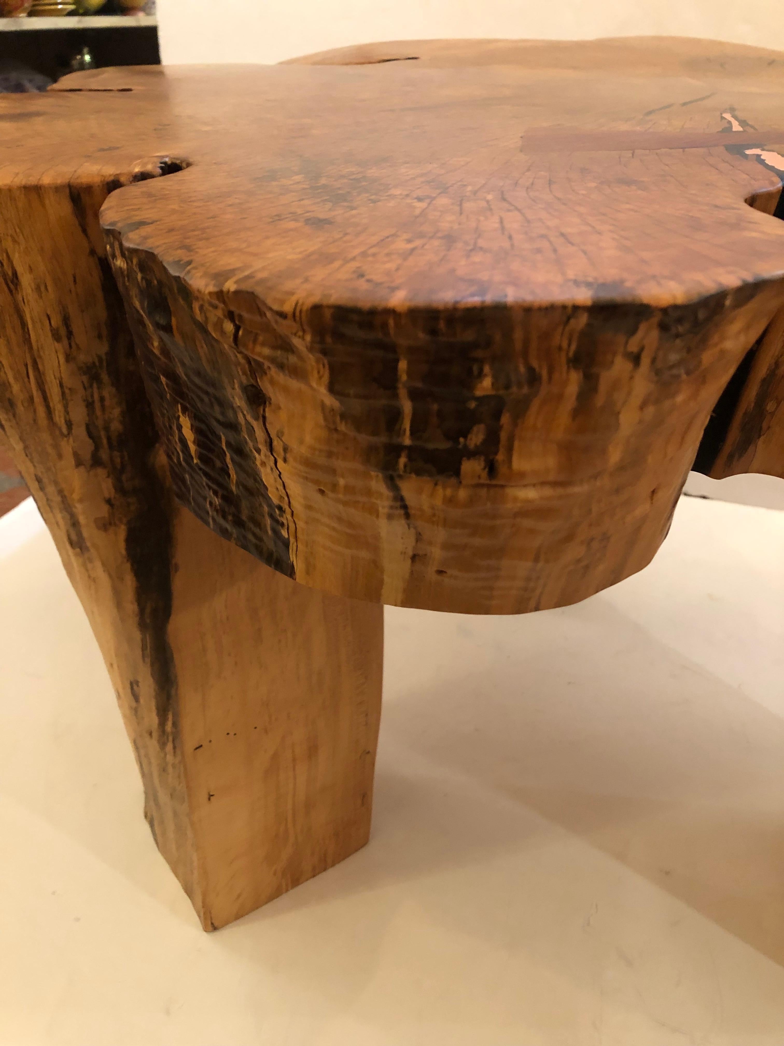 Grande table basse en érable moderne organique en forme d'amibe, fabriquée à la main en vente 4