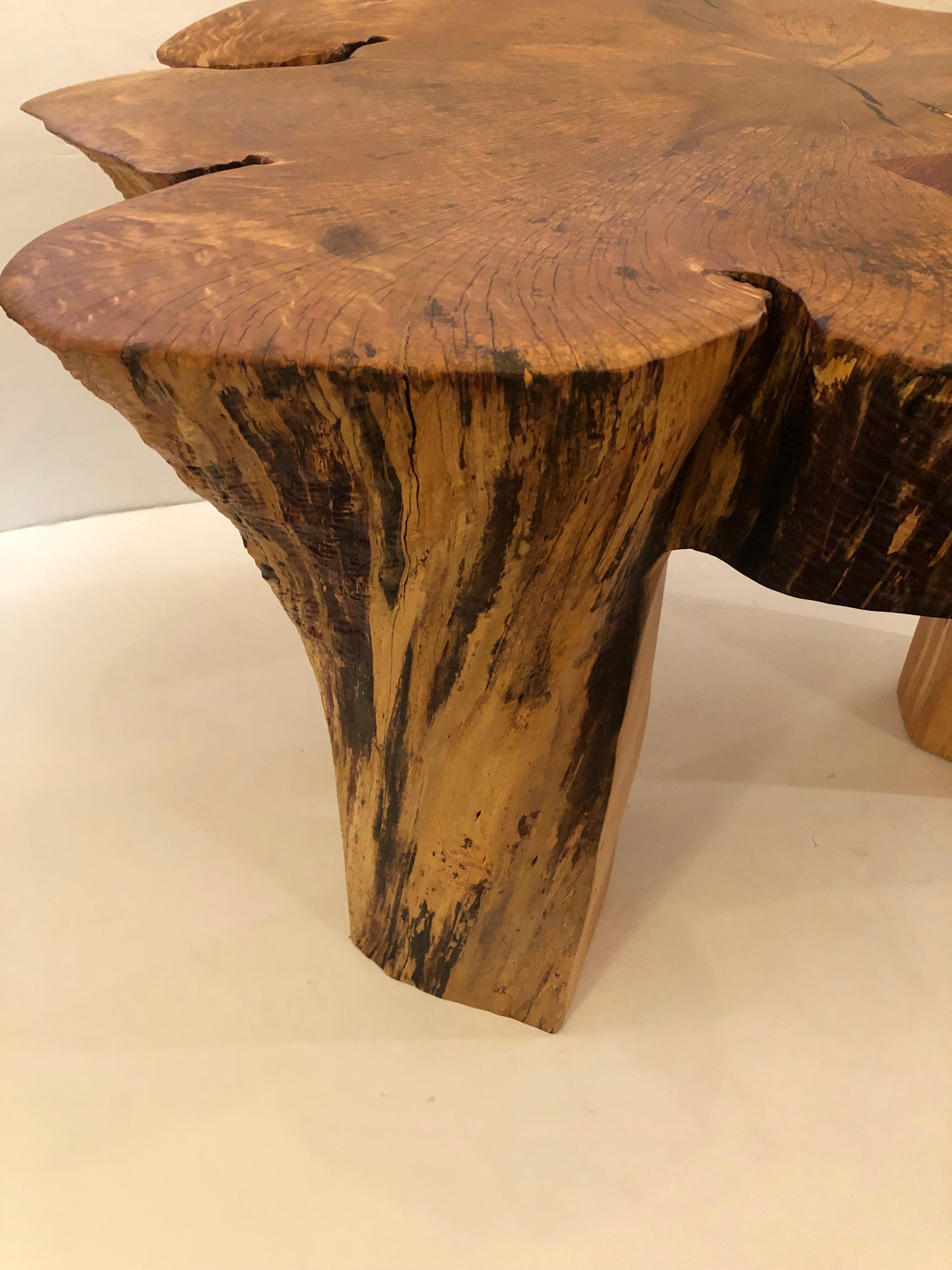 Large Hand Made Amoeba Shaped Organic Modern Maple Coffee Table For Sale 8