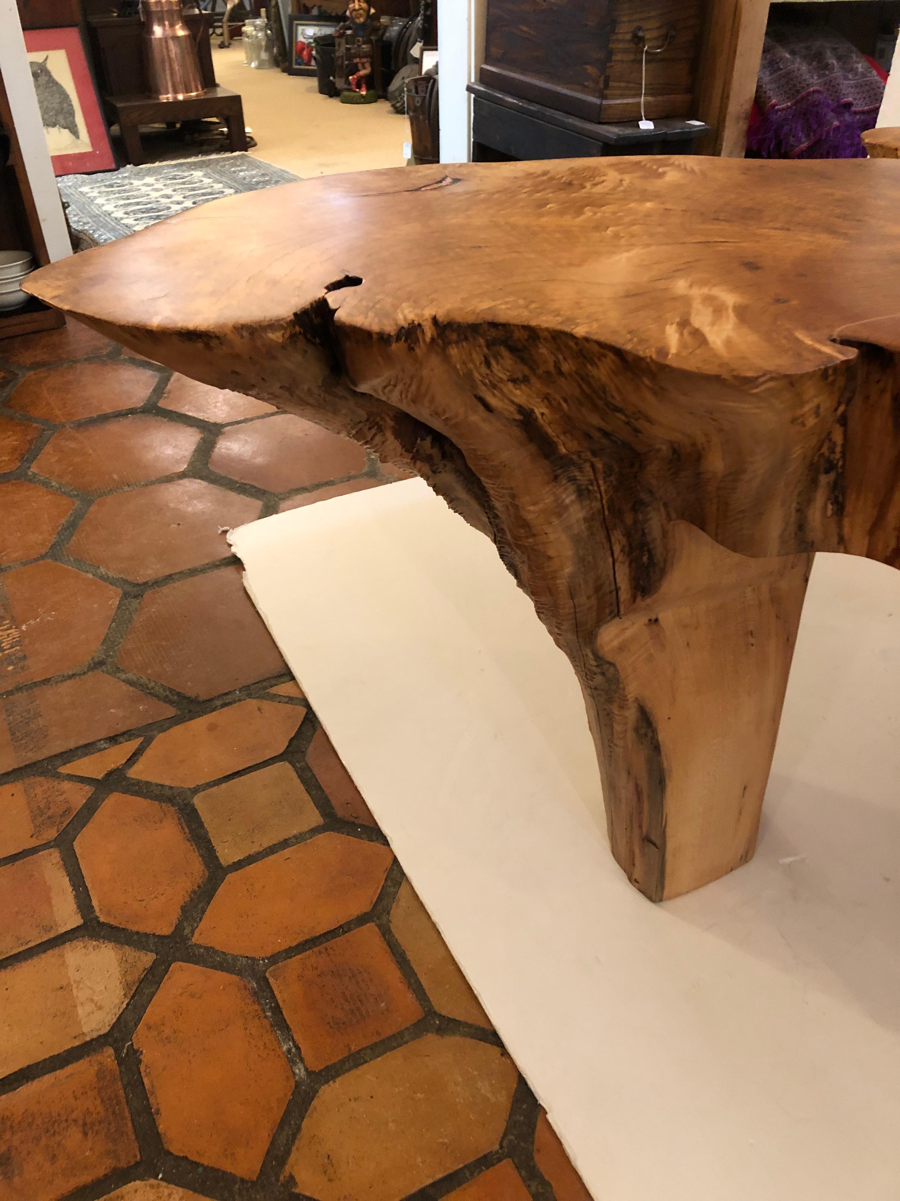 Large Hand Made Amoeba Shaped Organic Modern Maple Coffee Table For Sale 12