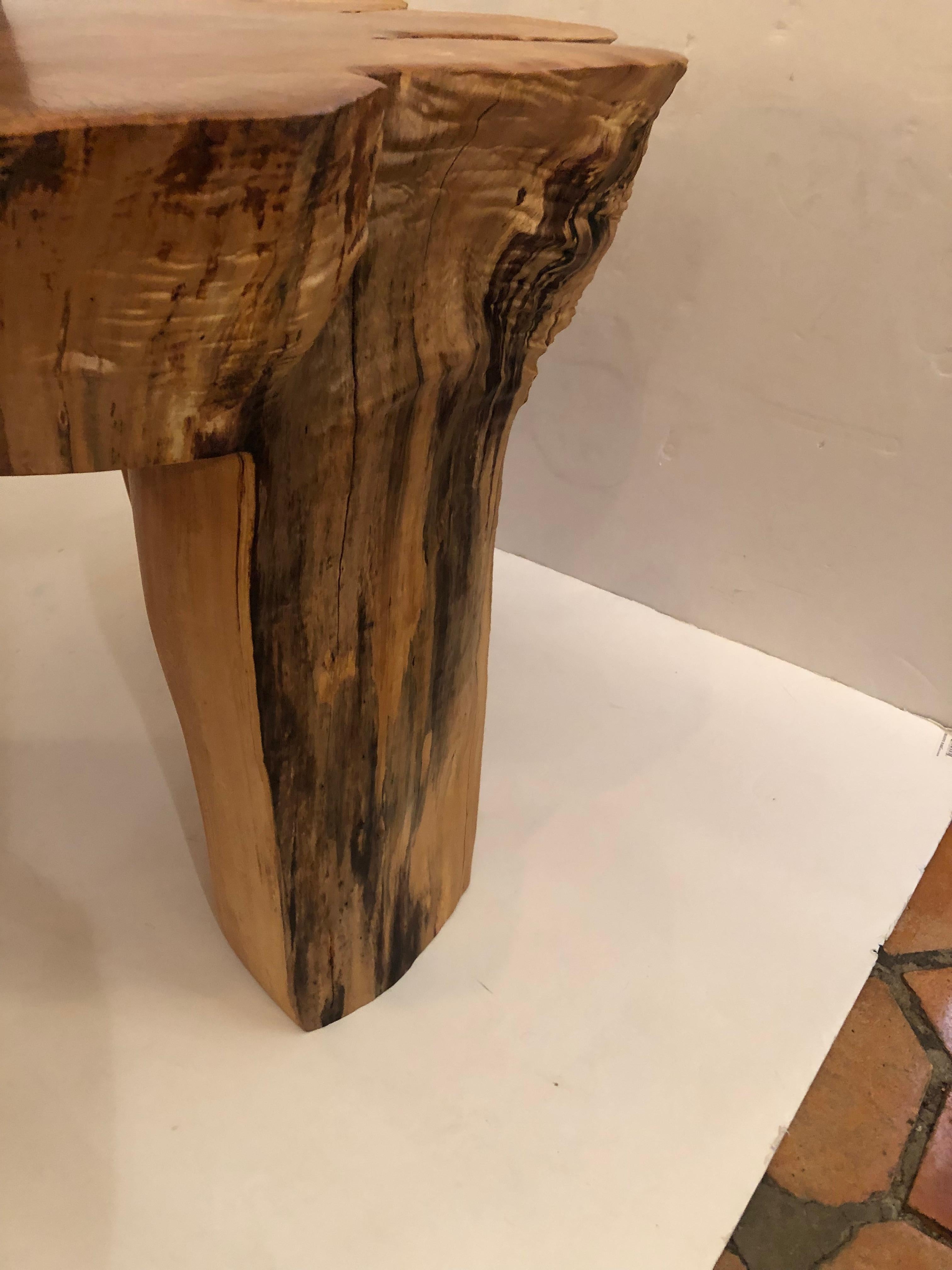 Grande table basse en érable moderne organique en forme d'amibe, fabriquée à la main en vente 11