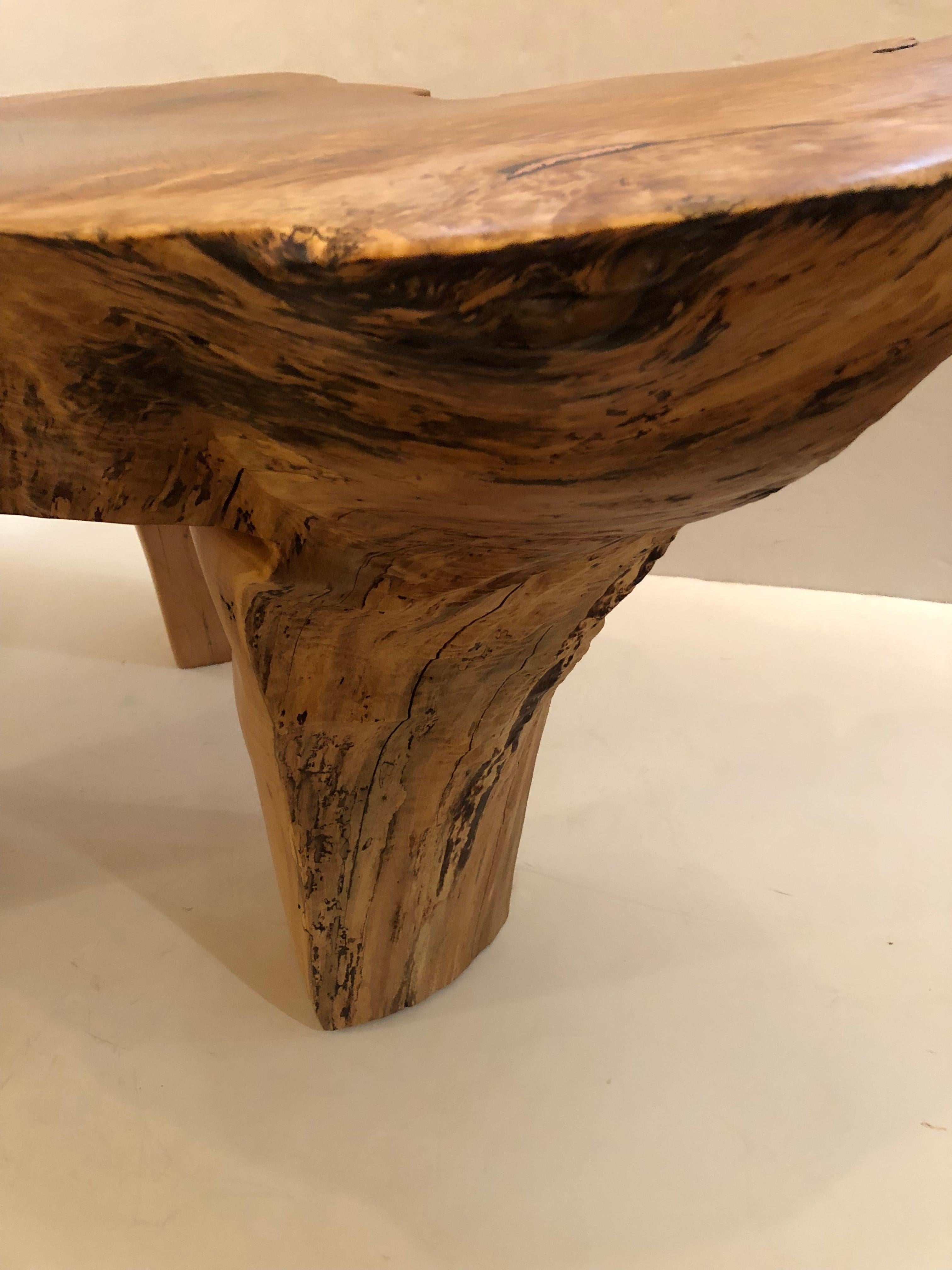 Large Hand Made Amoeba Shaped Organic Modern Maple Coffee Table For Sale 1