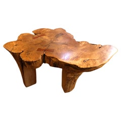 Large Hand Made Amoeba Shaped Organic Modern Maple Coffee Table