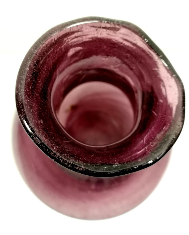 Large Hand Made Blown Glass Vintage Vase, 1970s For Sale at 1stDibs