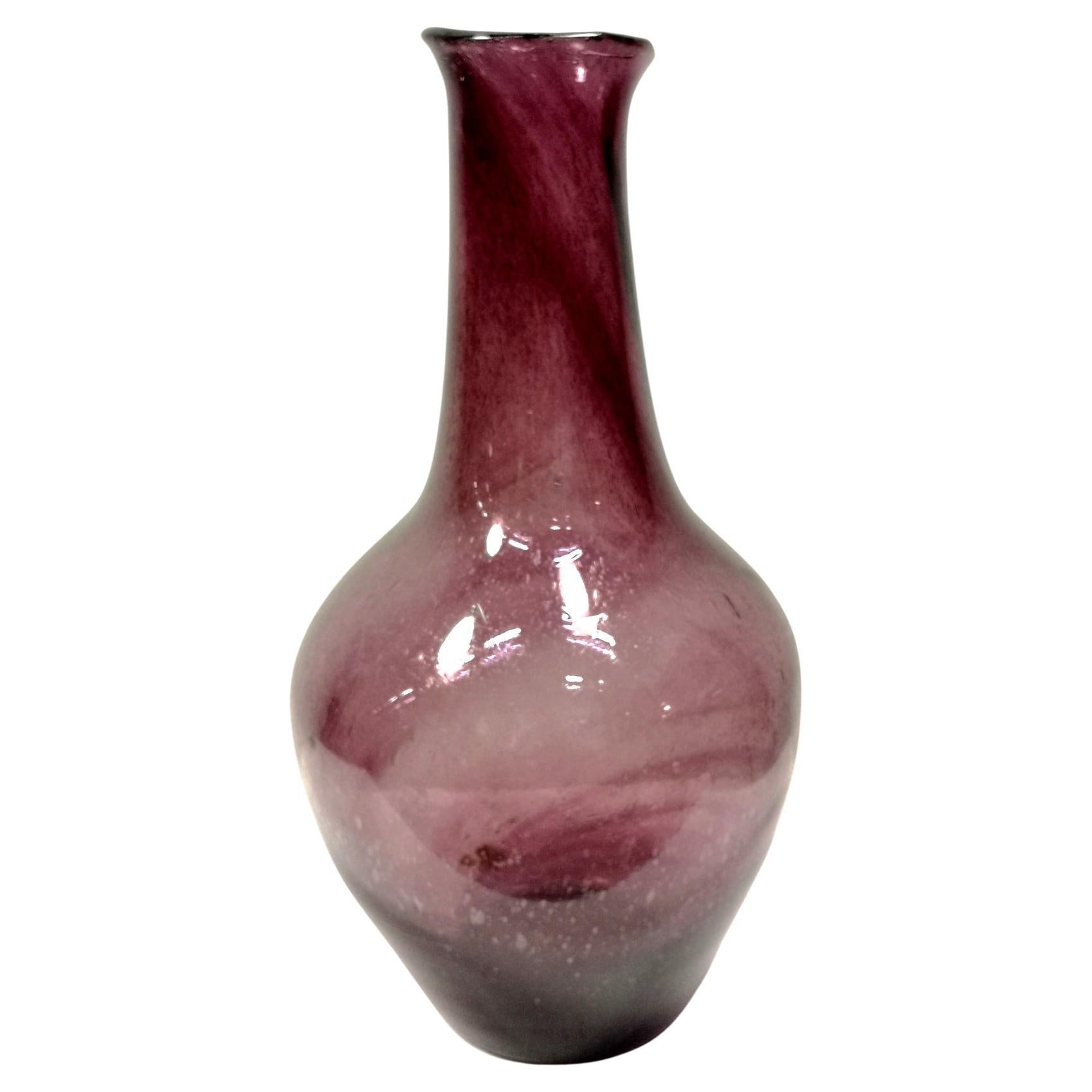 Luxury Mouth Blown Glass Tapered Vase Grey Black Pink Marble Effect