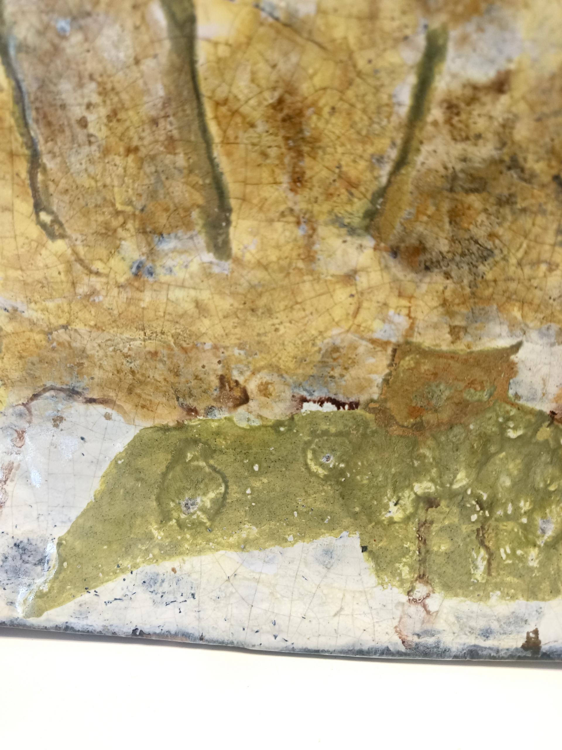 Große handgefertigte künstlerische Wandtafel oder Tafelaufsatz aus Steingut oder Tafelaufsatz, Italien im Angebot 2