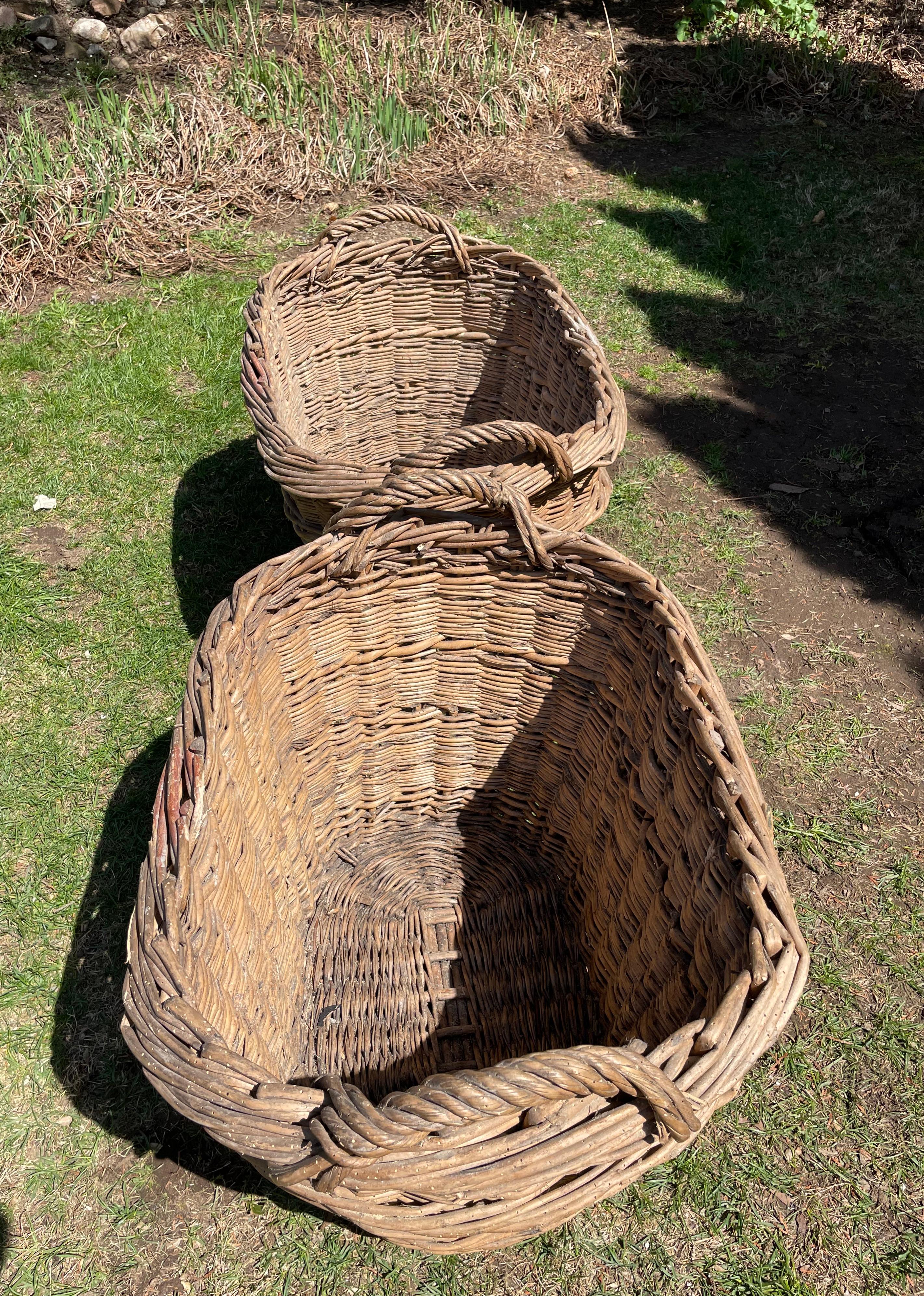 Large Hand-Made French Champagne Grape Harvest Baskets 9