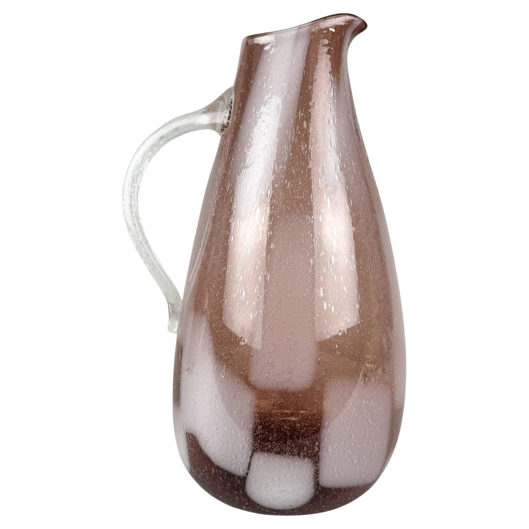 Large Hand Made Glass Vase / Pitcher, Germany 1970's