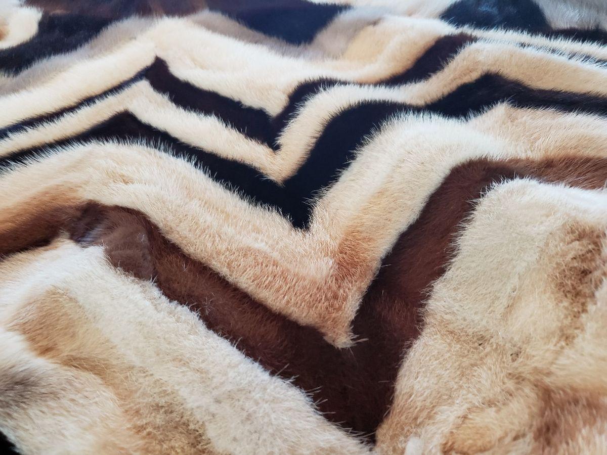 Unknown Large hand Made Mink Fur Blaknet, Throw For Sale