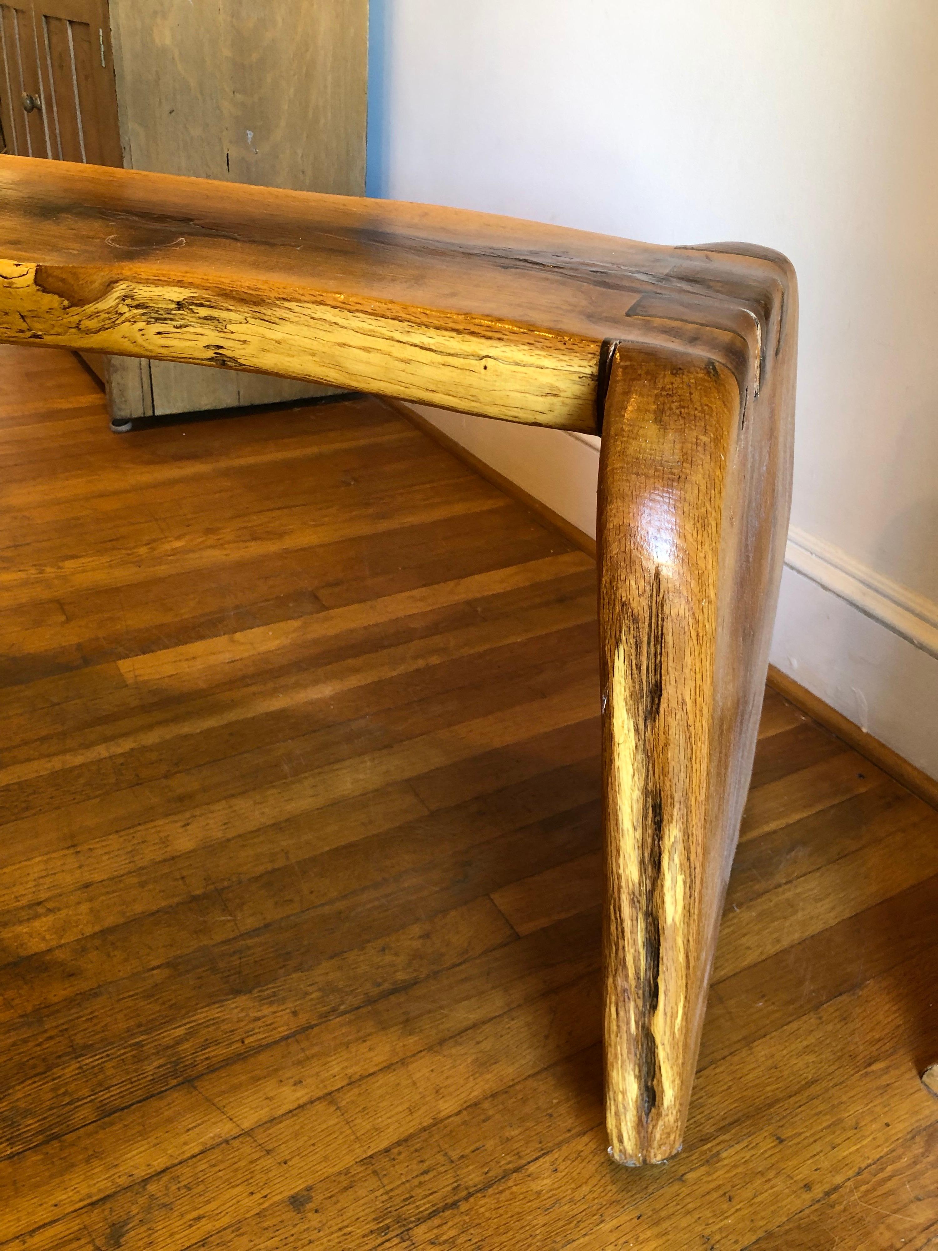 hand made wood bench
