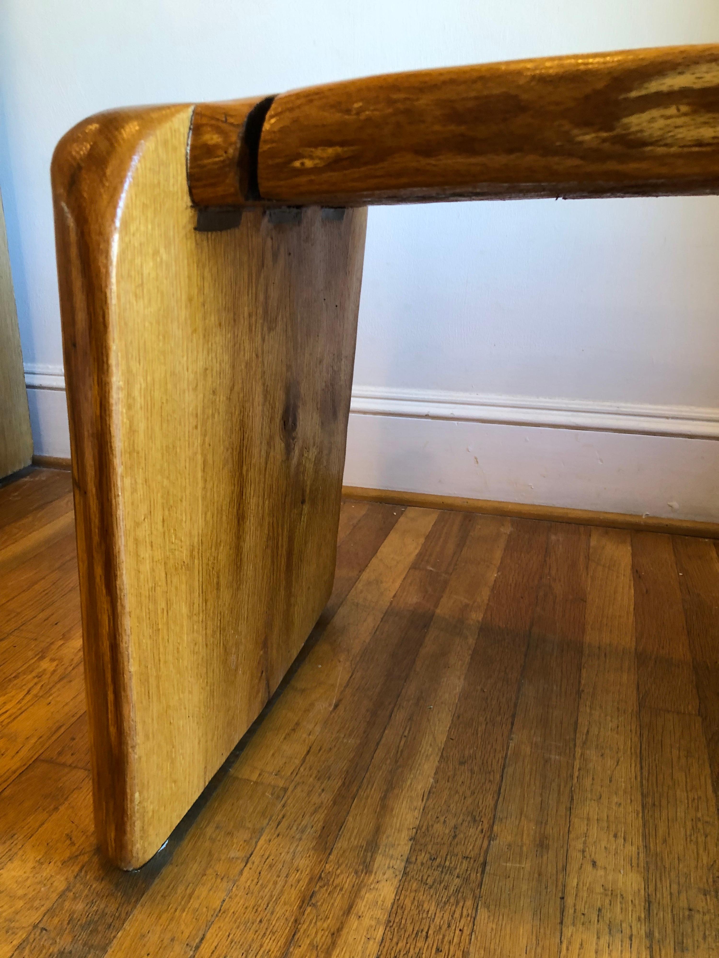 Contemporary Large Hand-Made Solid Live Edge Bench For Sale
