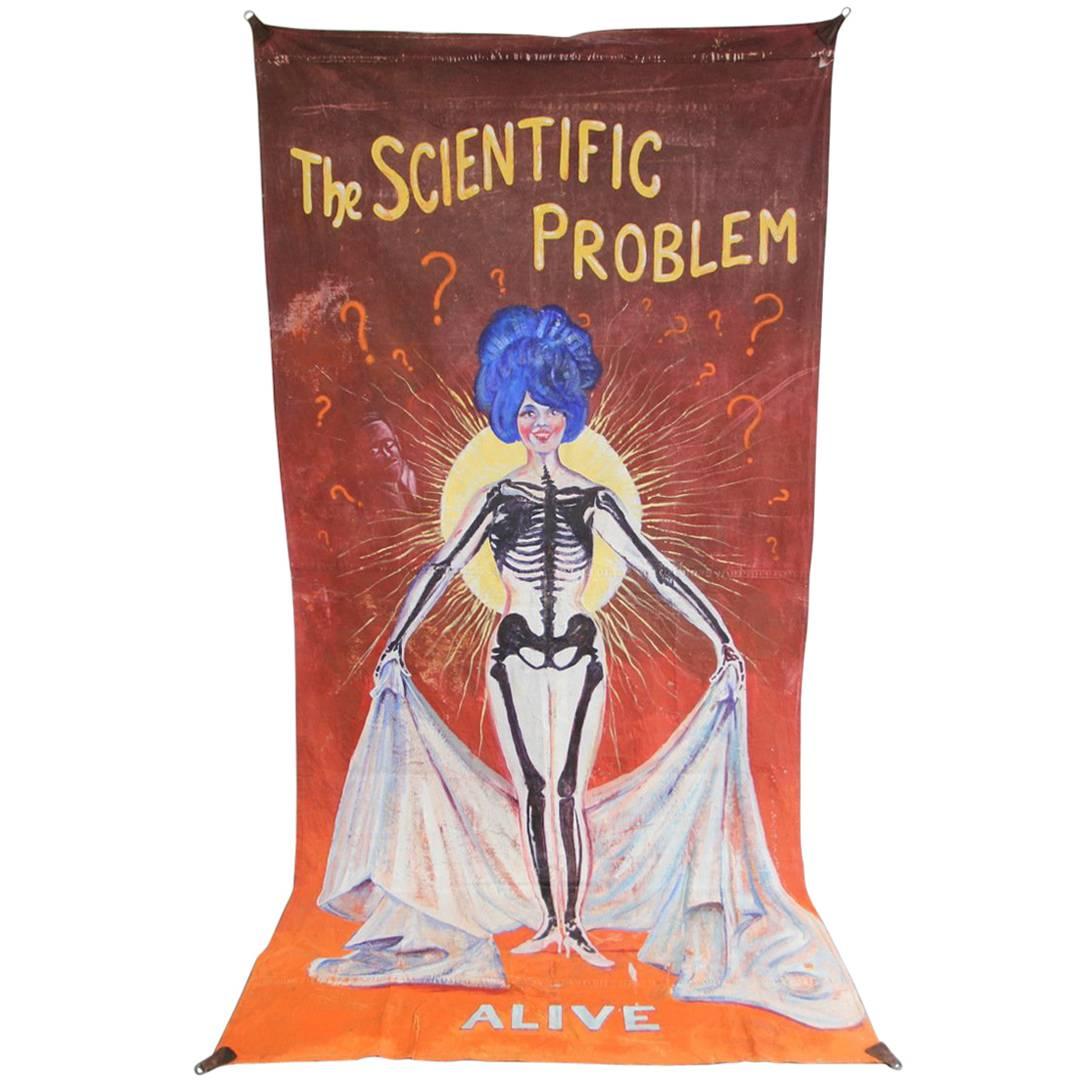 Large Hand-Painted American Circus Sideshow Banner, circa 1960s
