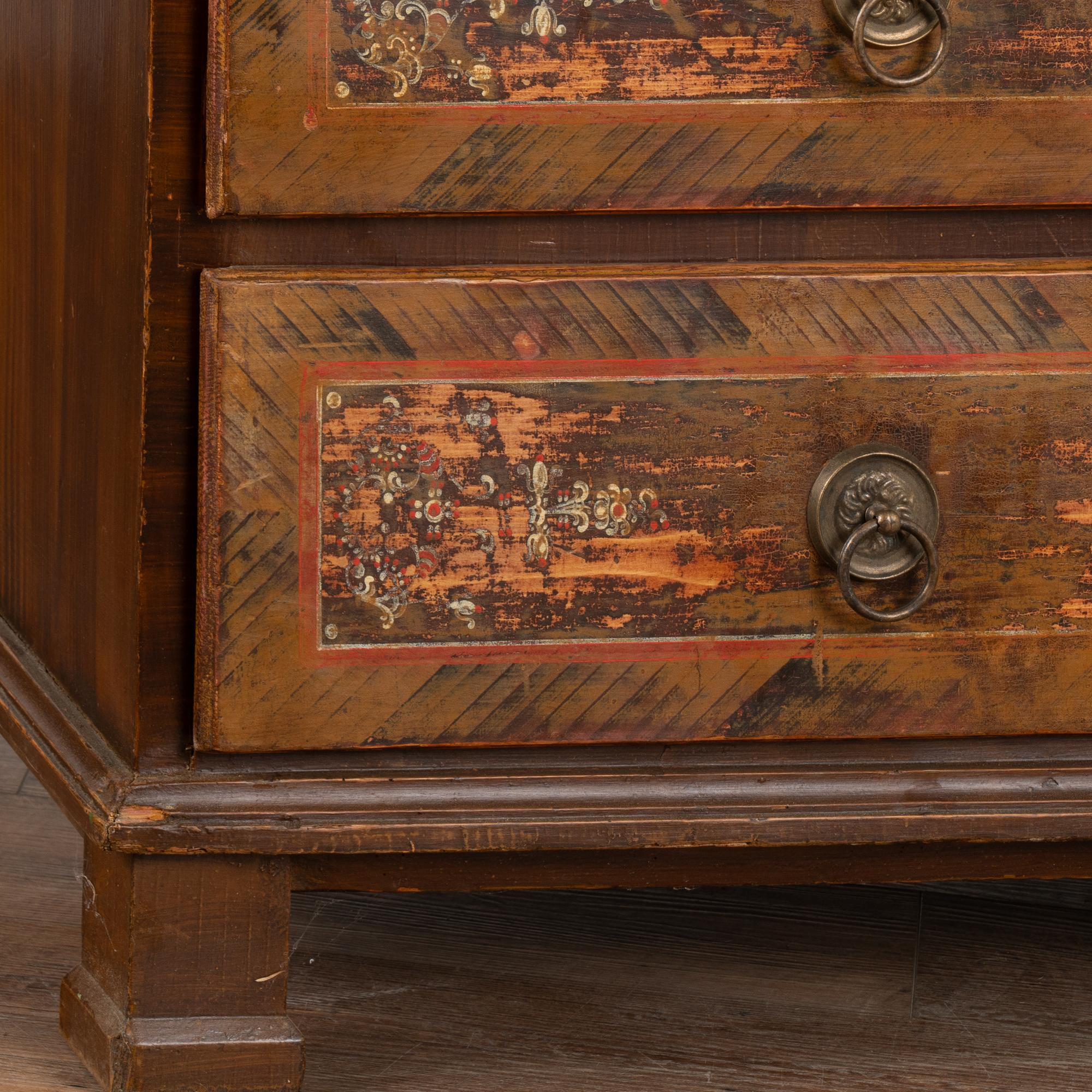 Large Hand Painted Blanket Chest of Three Drawers, Hungary dated 1872 4