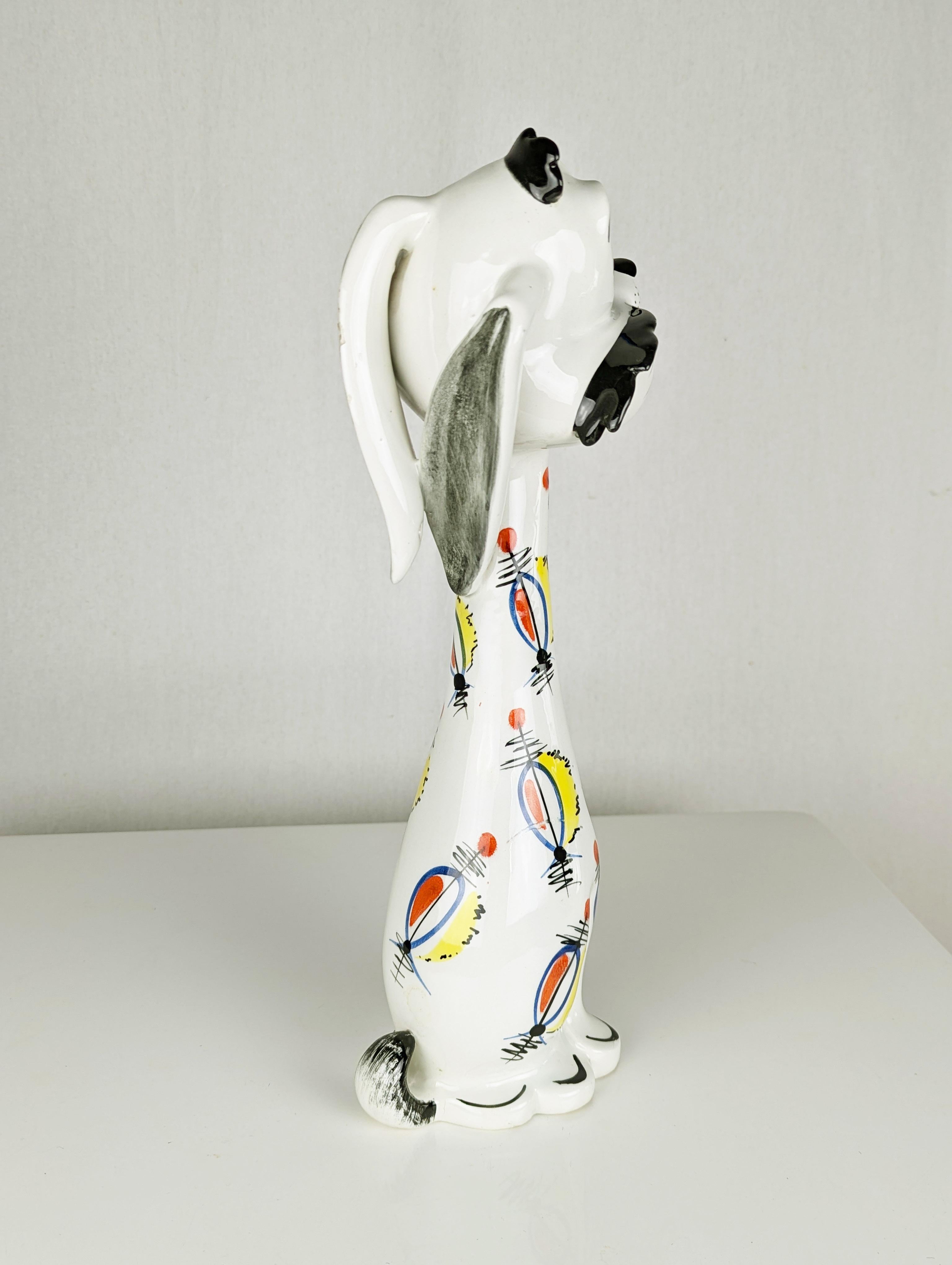 Gran figura de conejo de cerámica pintada a mano para Walt Disney, 1962 en Bueno estado para la venta en Varese, Lombardia