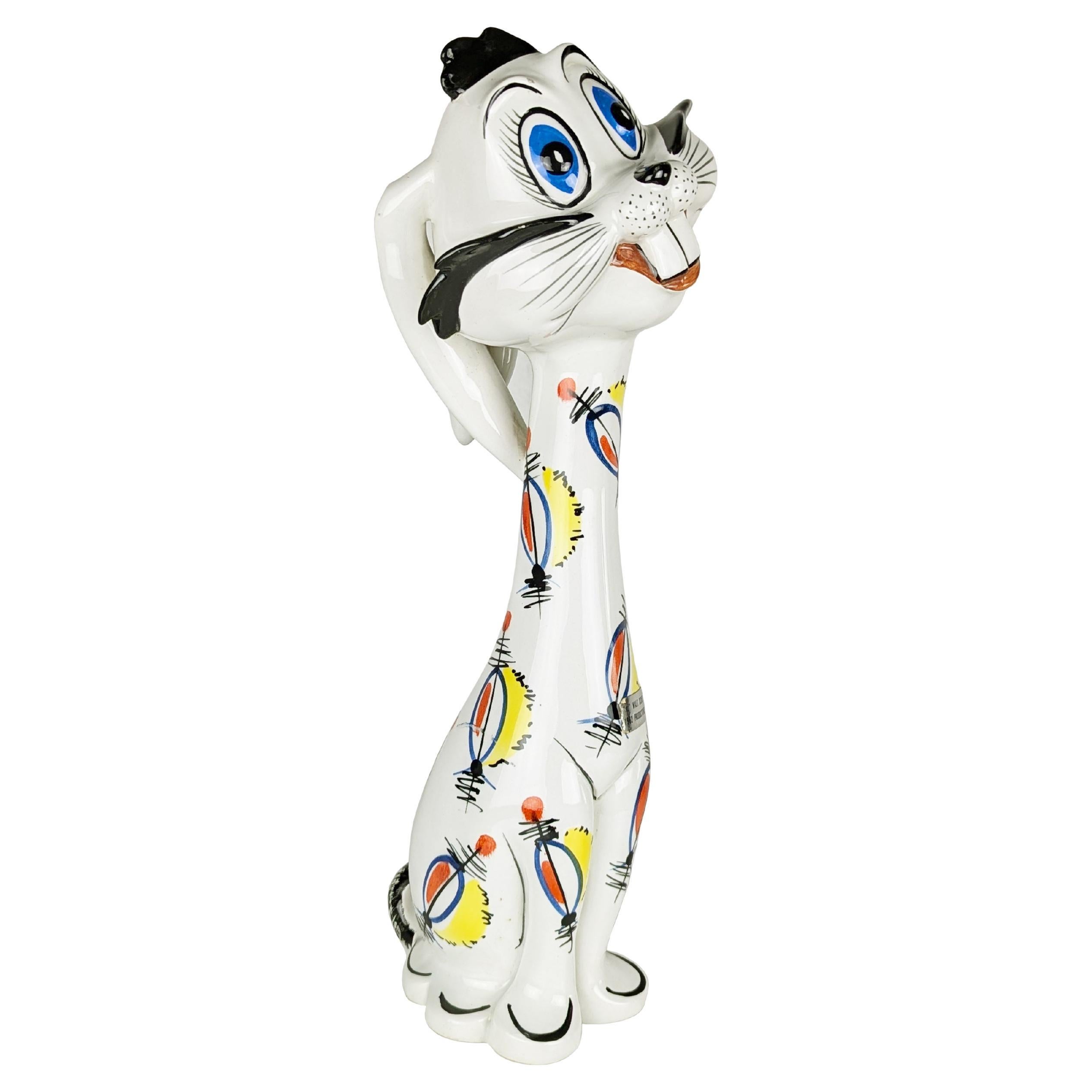 Große handbemalte Kaninchenfigur aus Keramik für Walt Disney, 1962