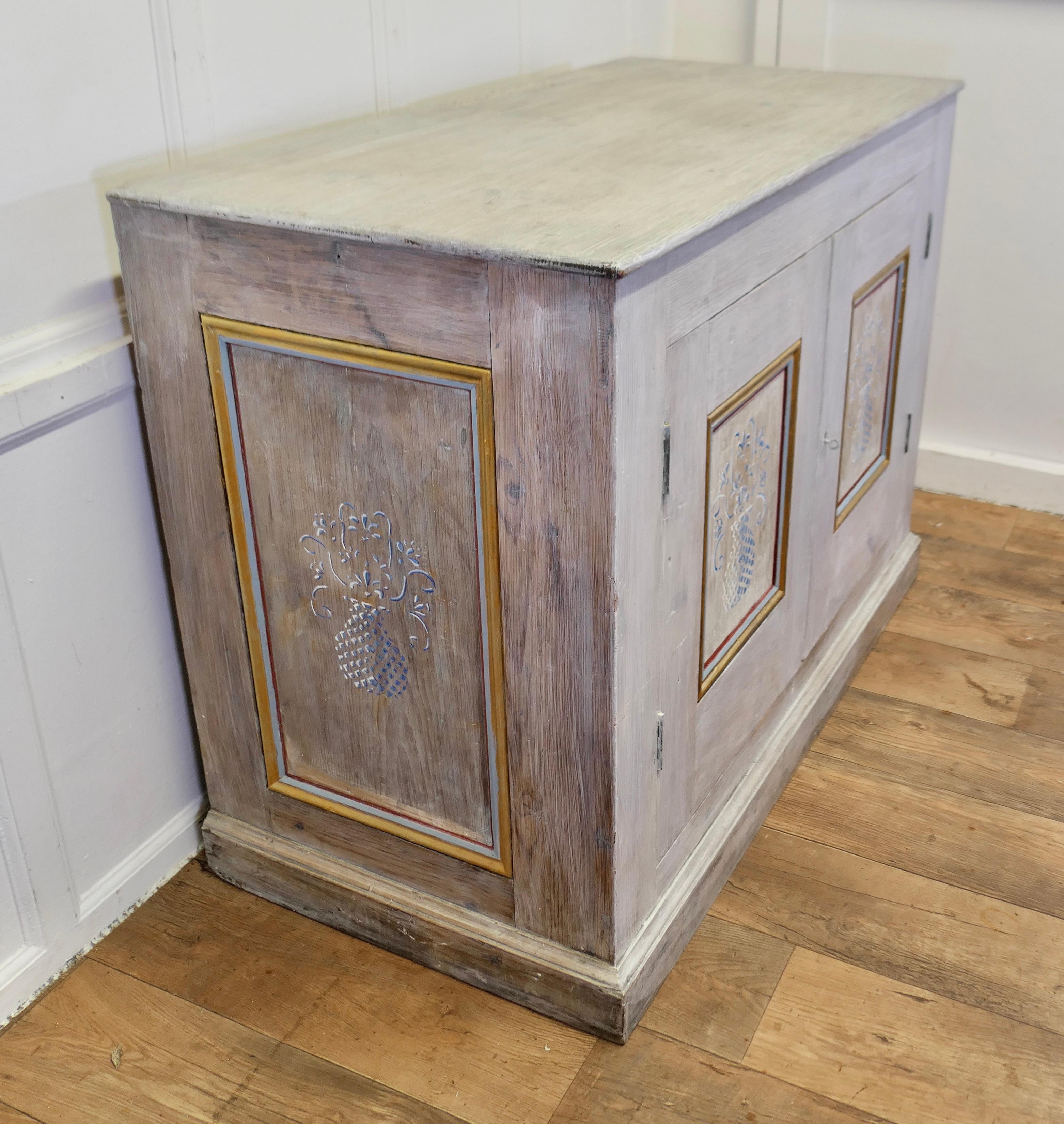Large Hand Painted Cupboard from South of France  Beautifully painted   In Good Condition For Sale In Chillerton, Isle of Wight