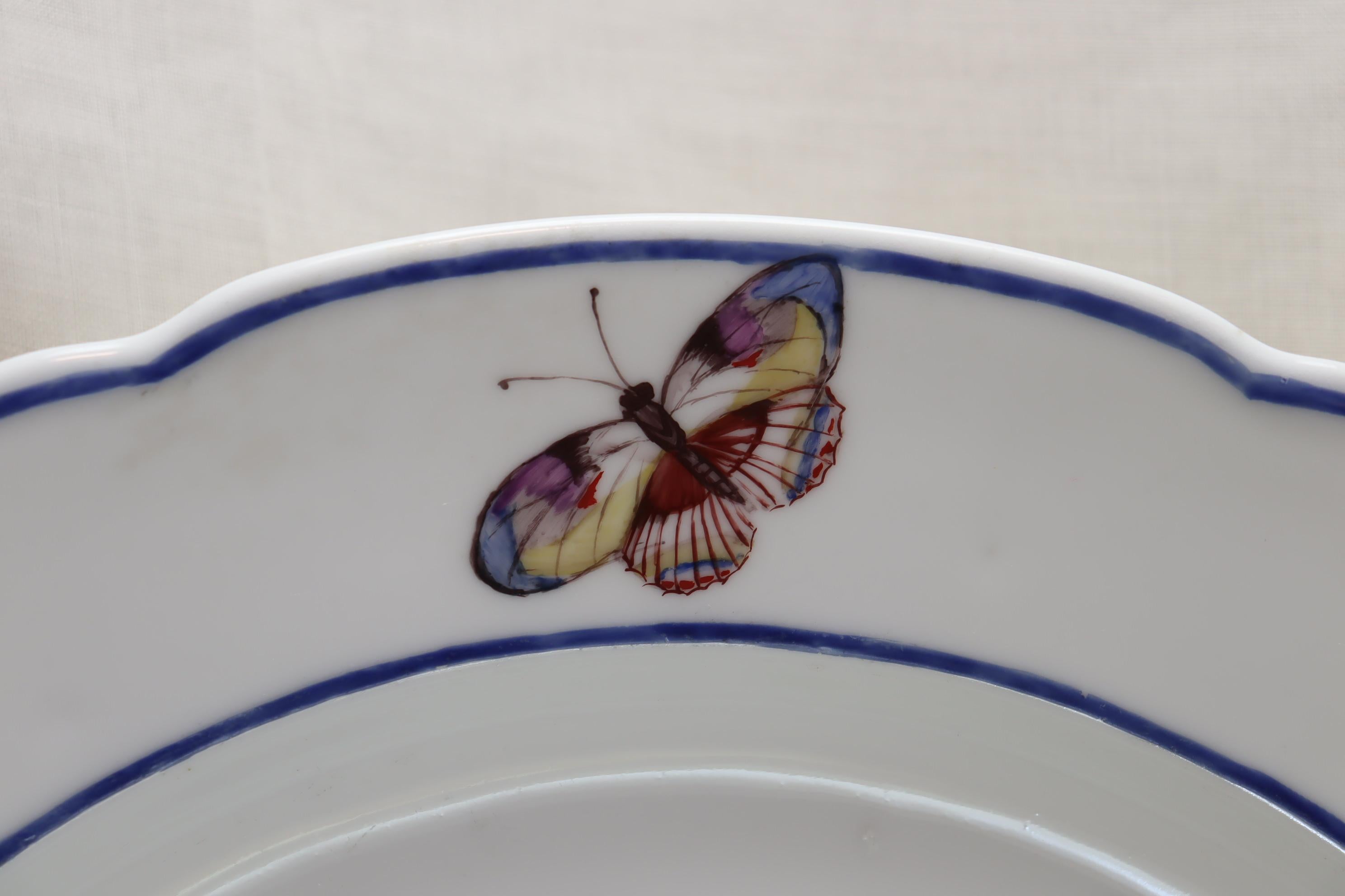 Large Hand Painted French Porcelain Platter In Good Condition For Sale In East Geelong, VIC