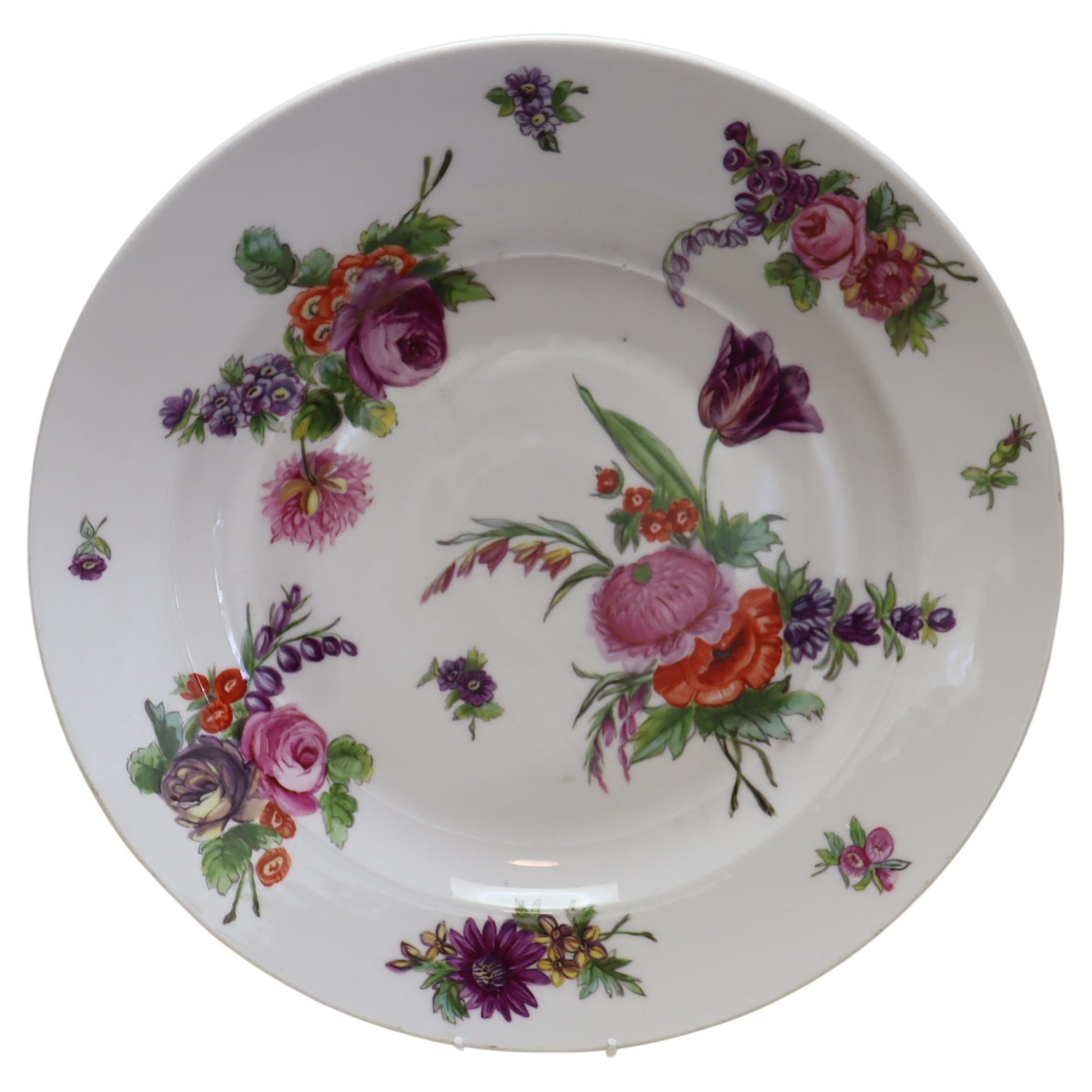 Large Hand Painted French Porcelain Platter For Sale