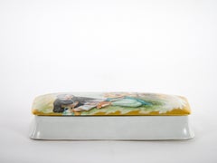 Large Hand Painted German Porcelain Covered Box