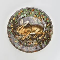 Set of 6 Gien Rambouillet Hand-Painted Hunting Scene Ceramic Dinner Plates