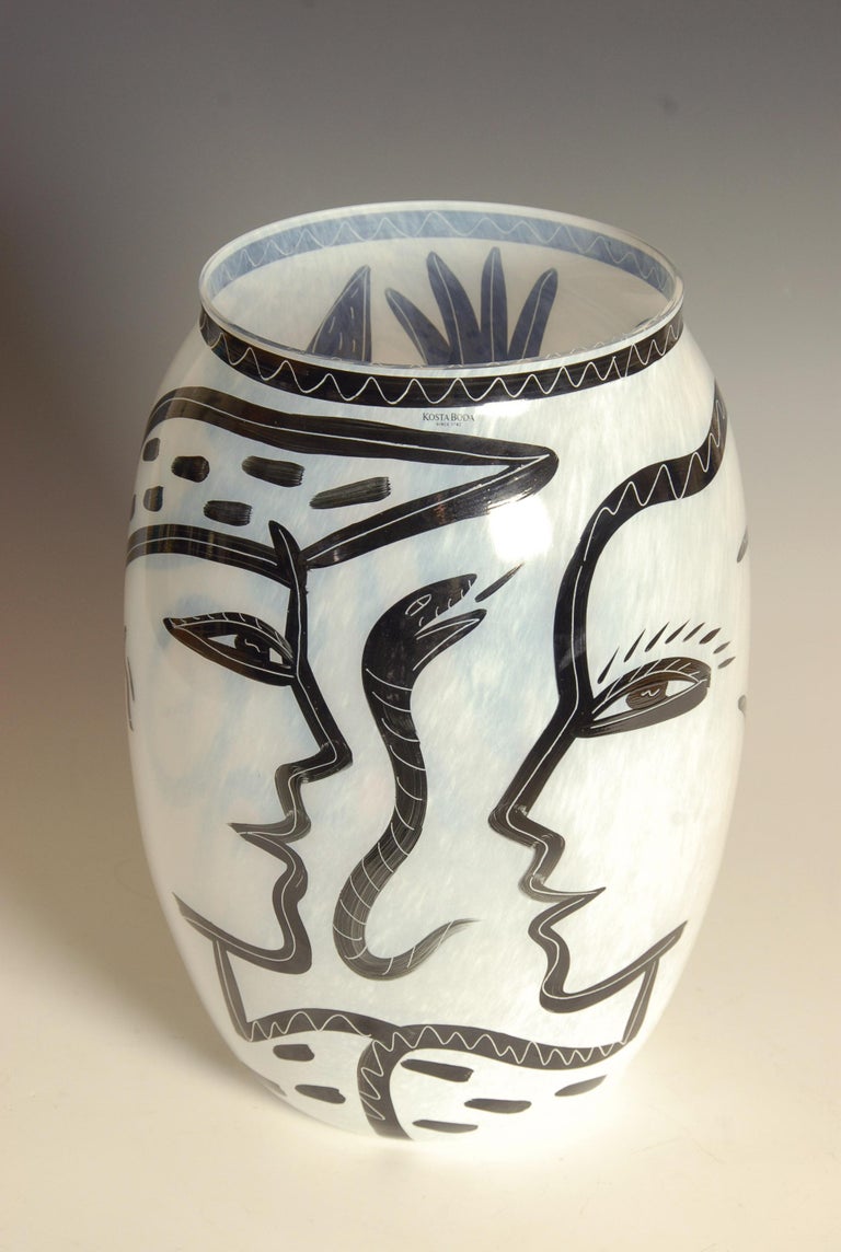 Large HandPainted Kosta Boda Vase by Ulrica HydmanVallien at 1stDibs