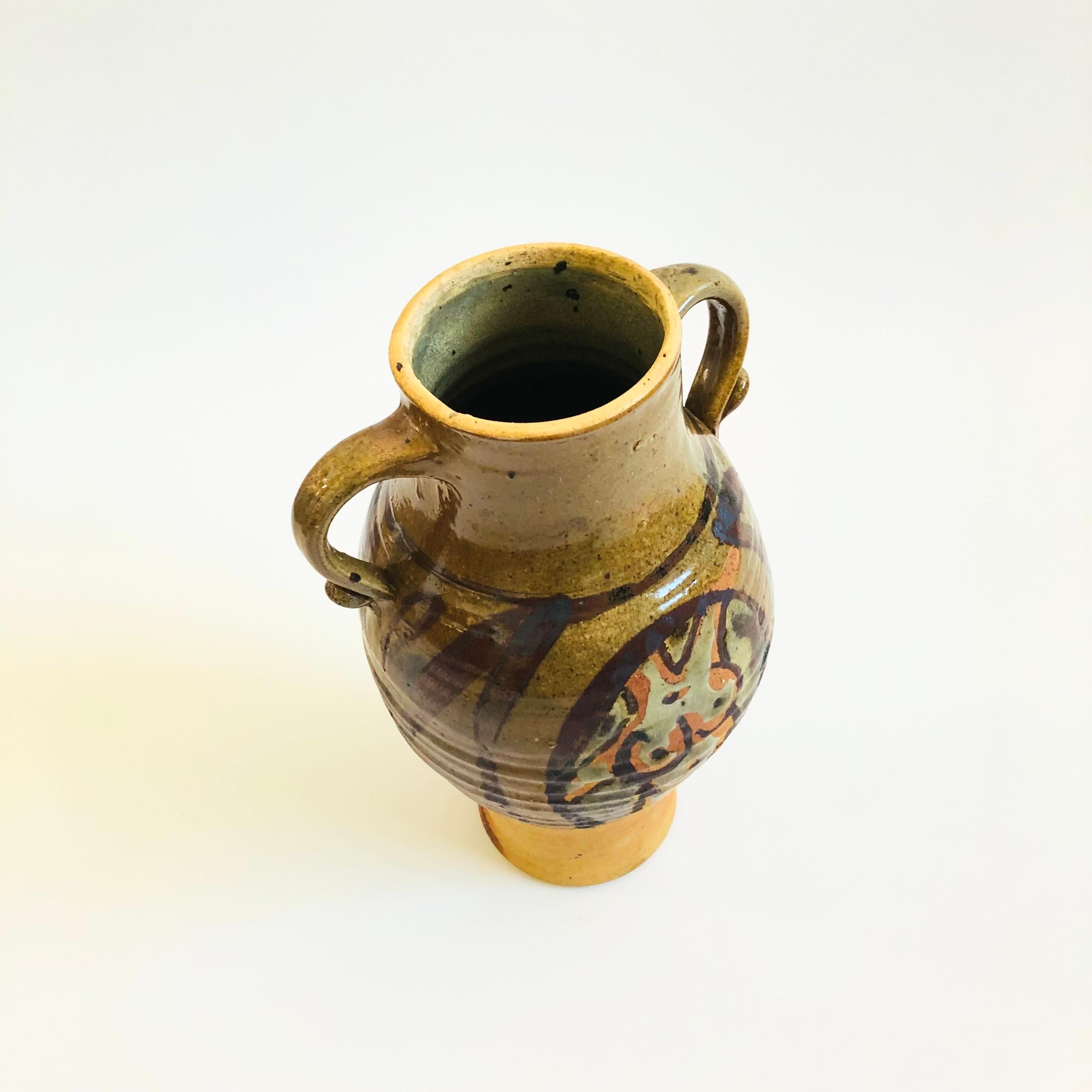 Organic Modern Large Hand Painted Nude Studio Pottery Vase by Mark Archer