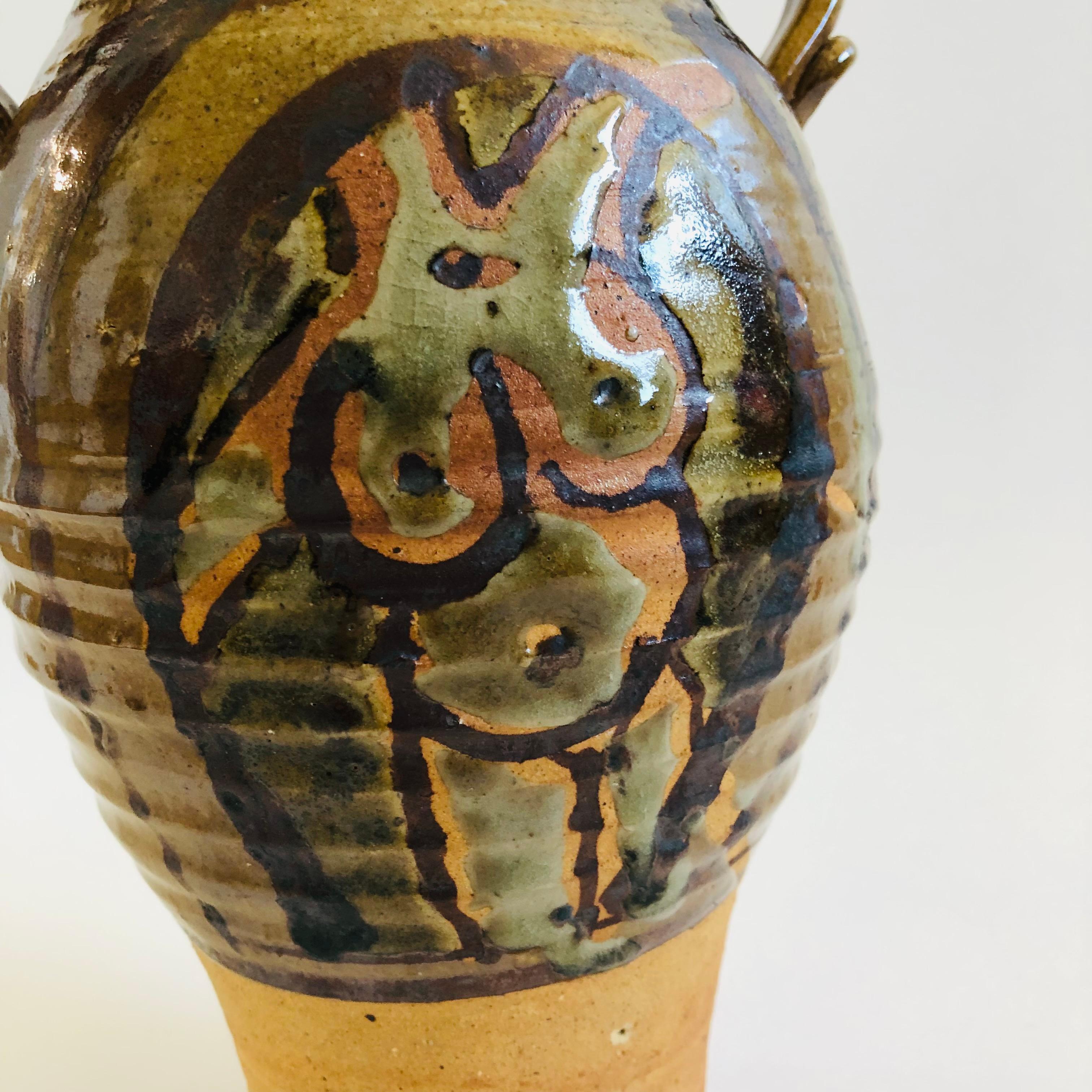 20th Century Large Hand Painted Nude Studio Pottery Vase by Mark Archer