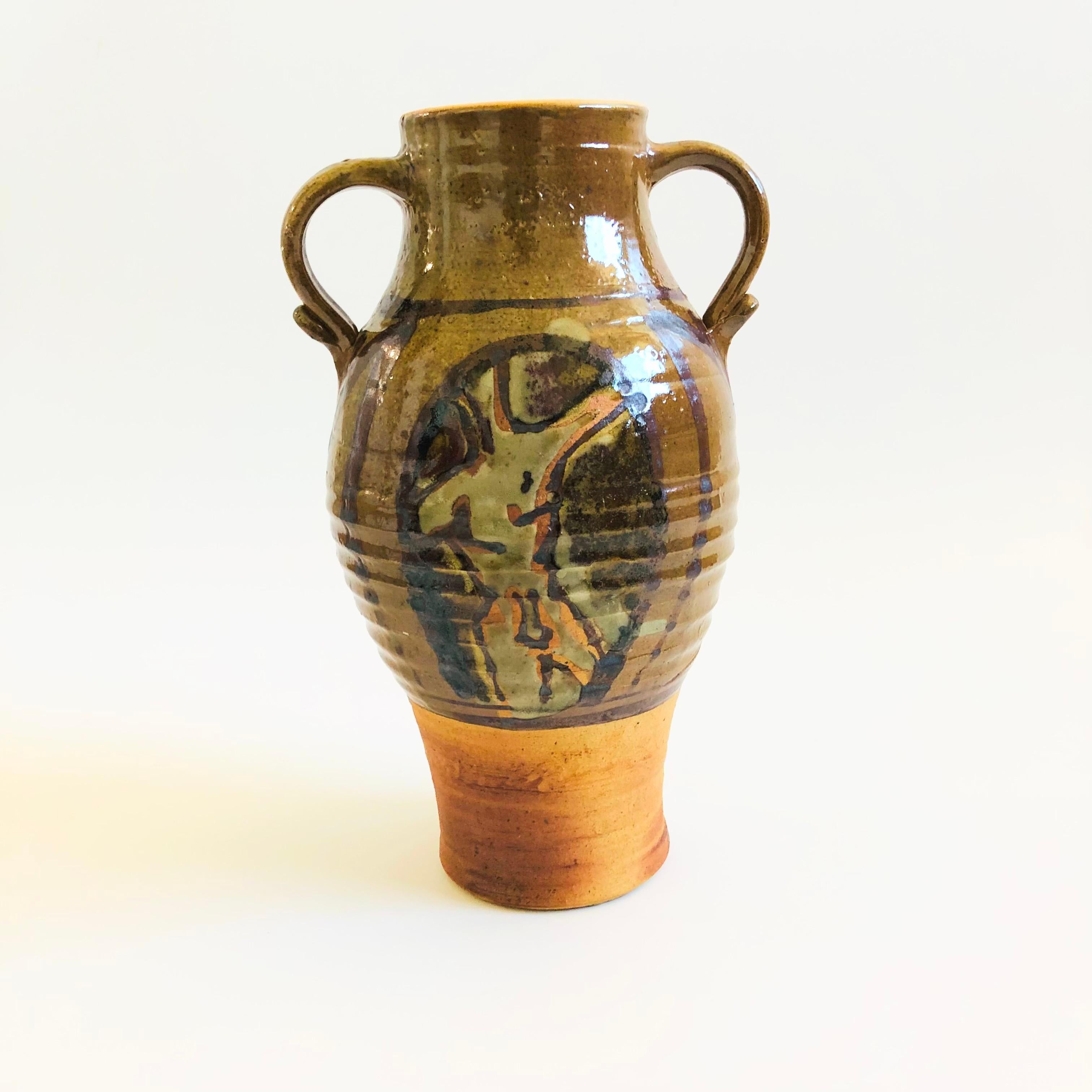Large Hand Painted Nude Studio Pottery Vase by Mark Archer 2