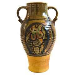 Vaso grande dipinto a mano Nude Studio Pottery di Mark Archer
