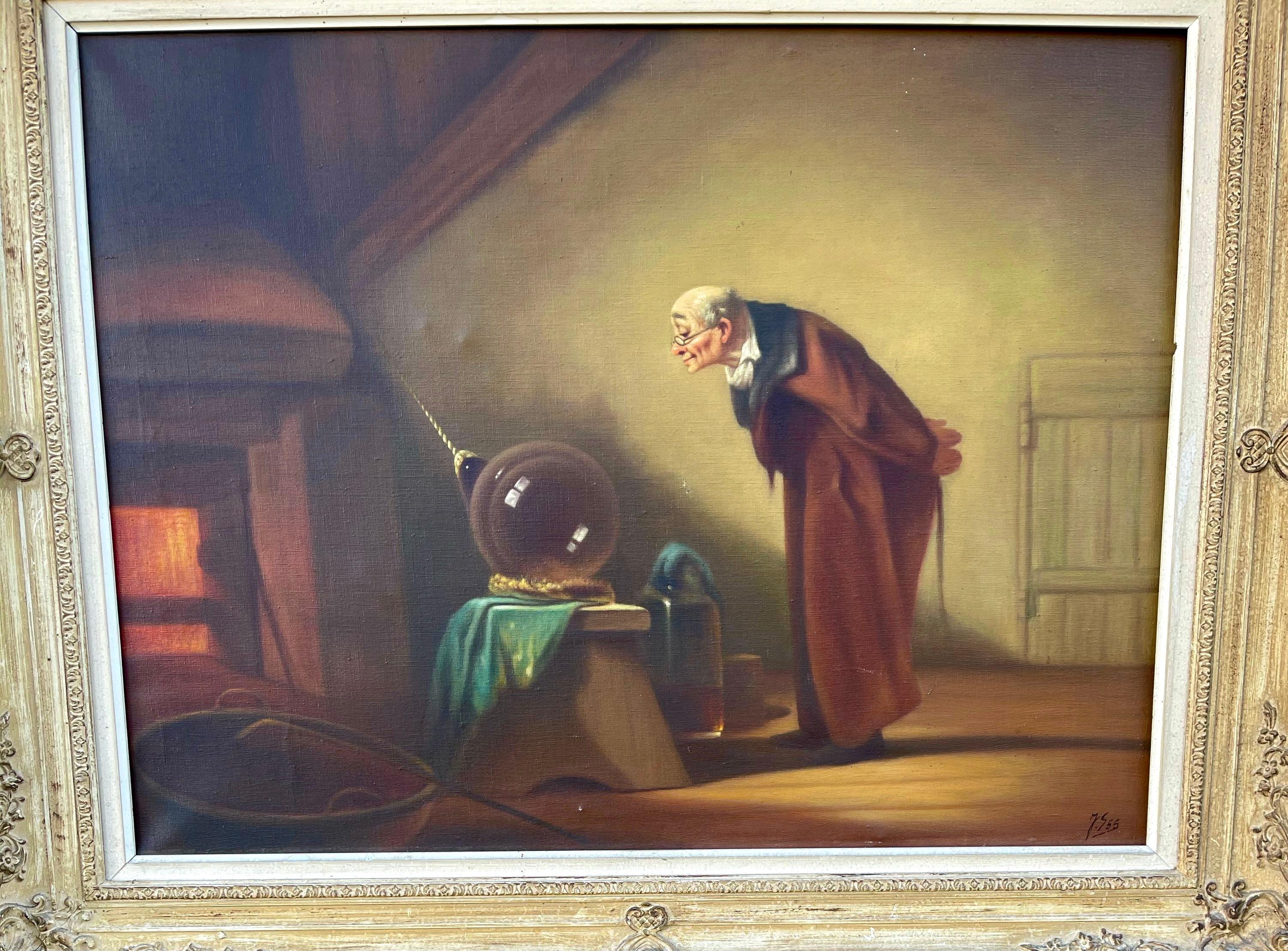 Large size and one of a kind, 1955 dated work of art, after world famous painter Carl Spitzweg.

This here large size and very well executed painting is another one of our recent great finds. Early 19th century, German-born artist Carl Spitzweg in