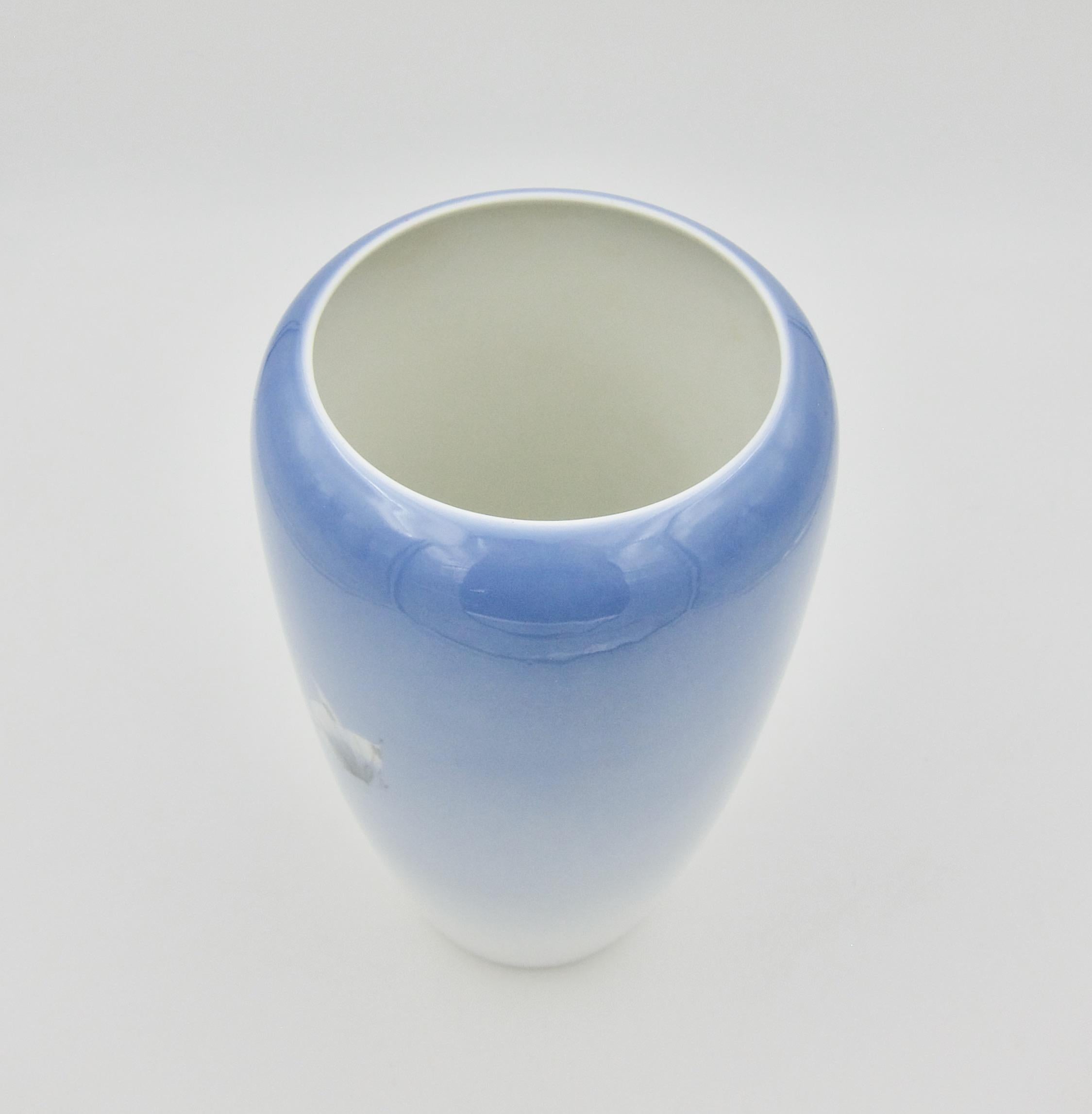 Mid-20th Century Large Hand-Painted Porcelain Vase from Royal Copenhagen, 1962