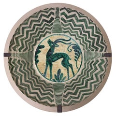 Large Hand Painted Terracotta Bowl, 20th Century