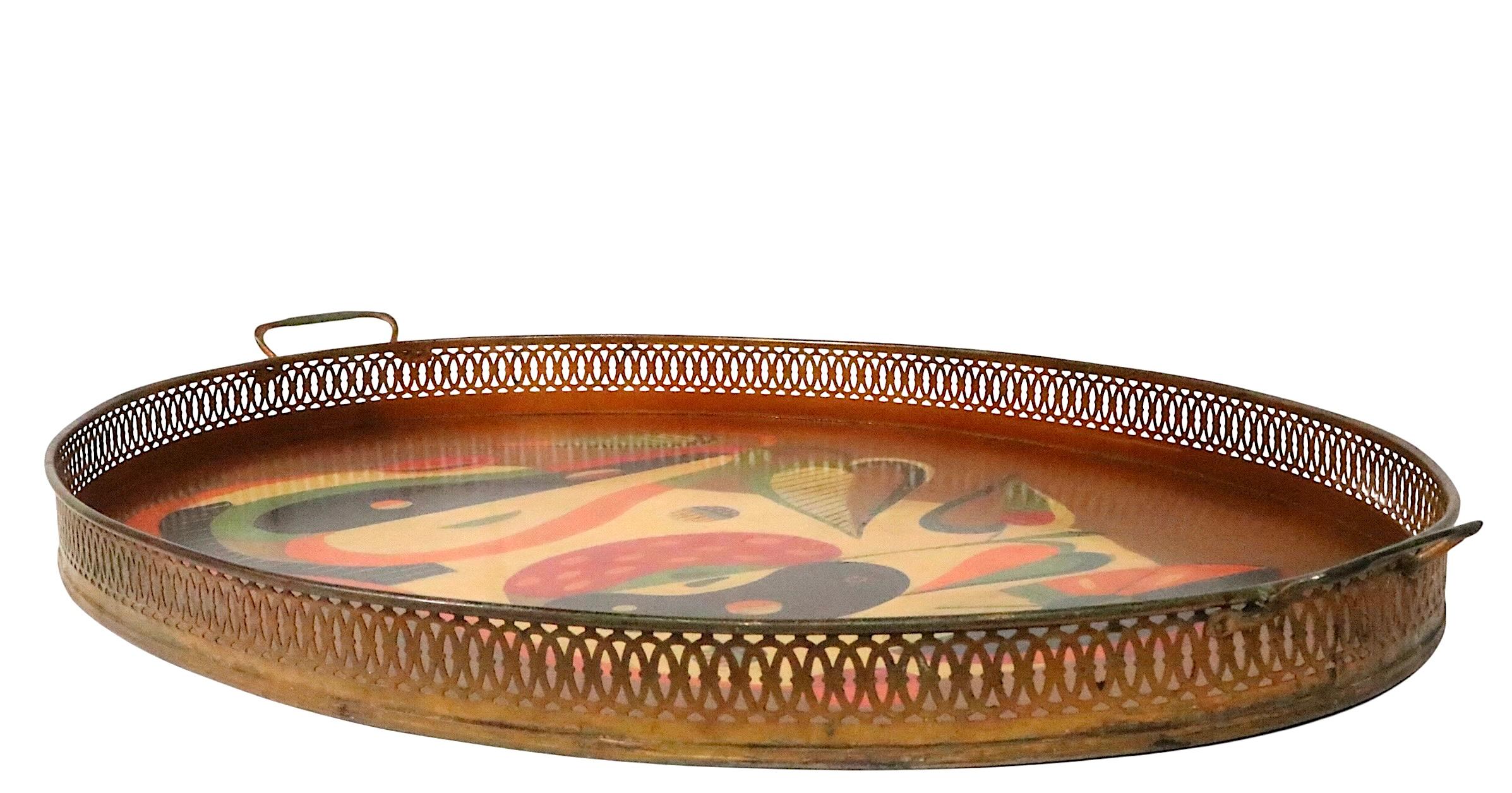 Large Hand Painted Tray by Georges Briard For Sale 4