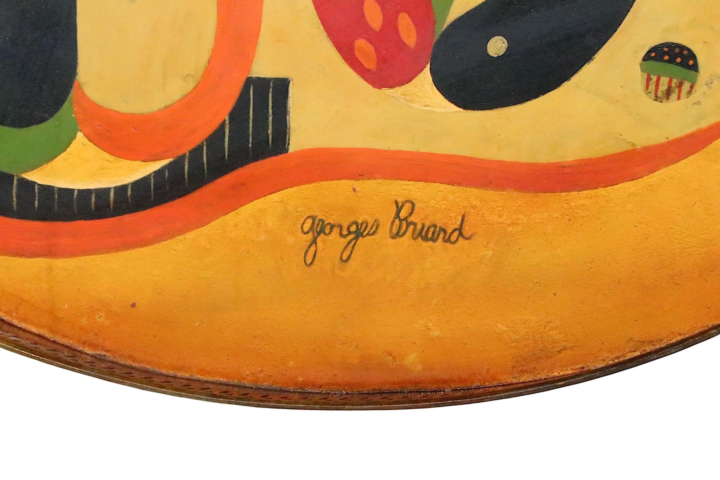 Large Hand Painted Tray by Georges Briard For Sale 8