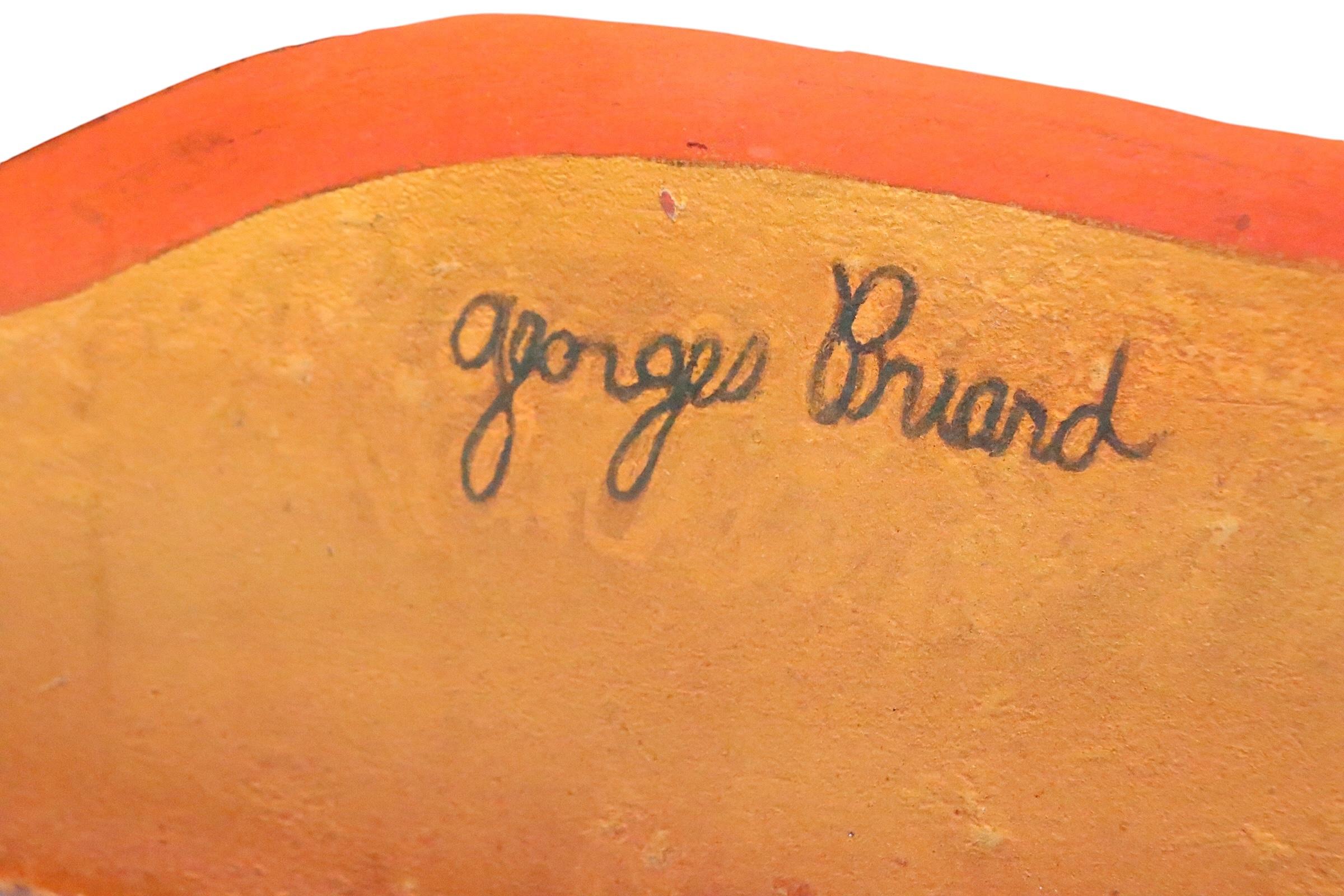 20th Century Large Hand Painted Tray by Georges Briard For Sale