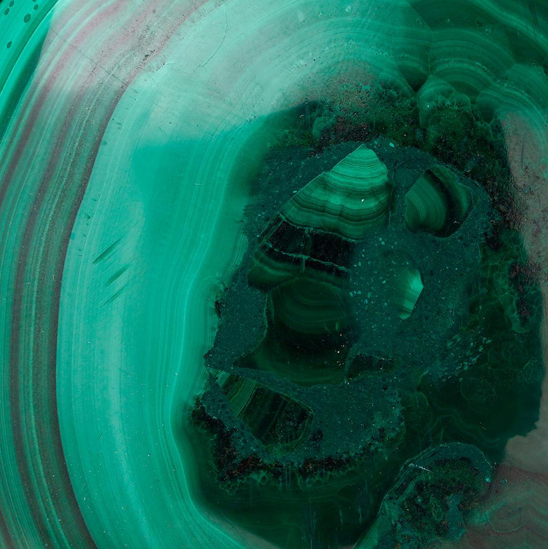 Large Hand-Polished Malachite Egg For Sale 2