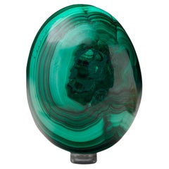 Large Hand-Polished Malachite Egg