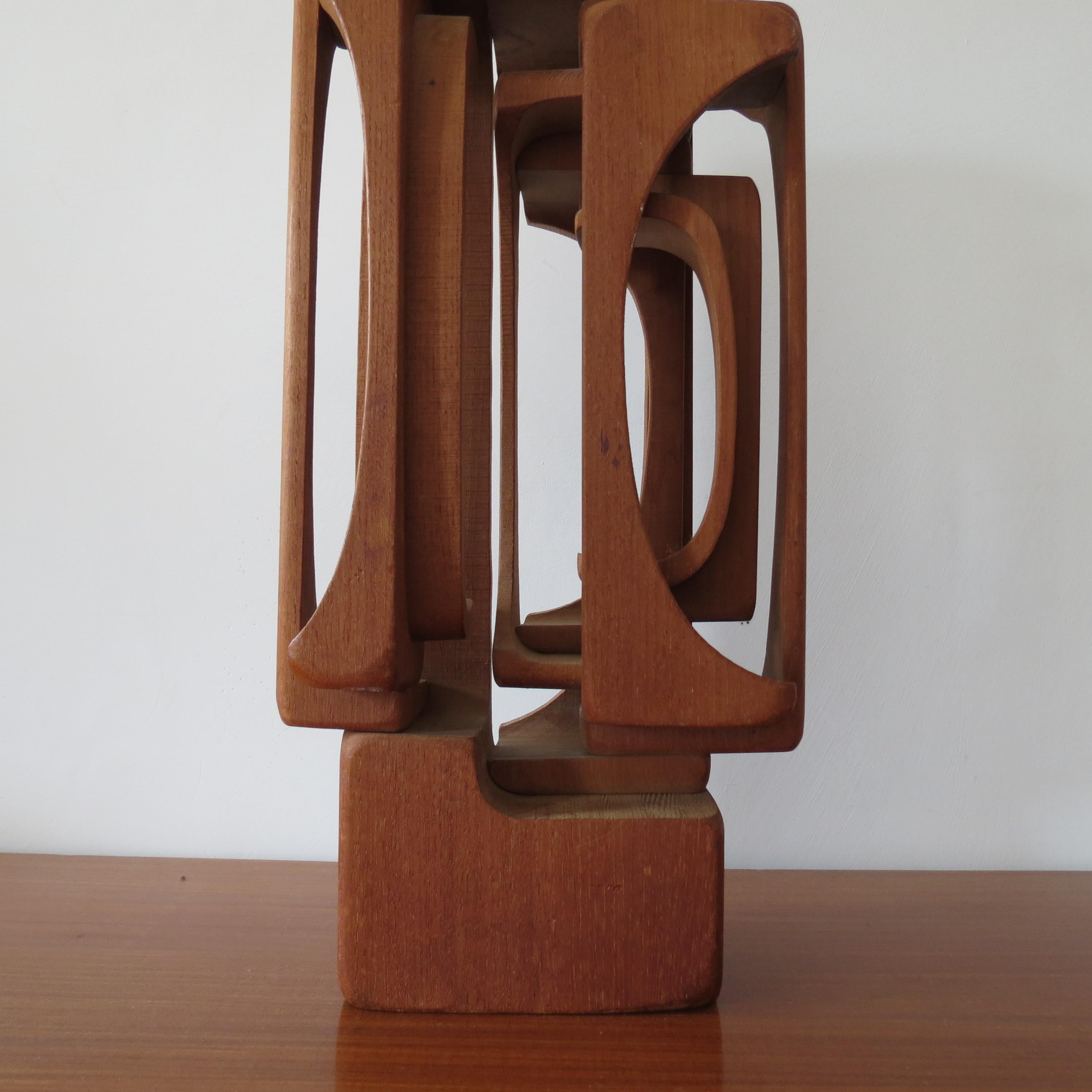 Large Hand Produced Brian Willsher Teak Sculpture 1979 5